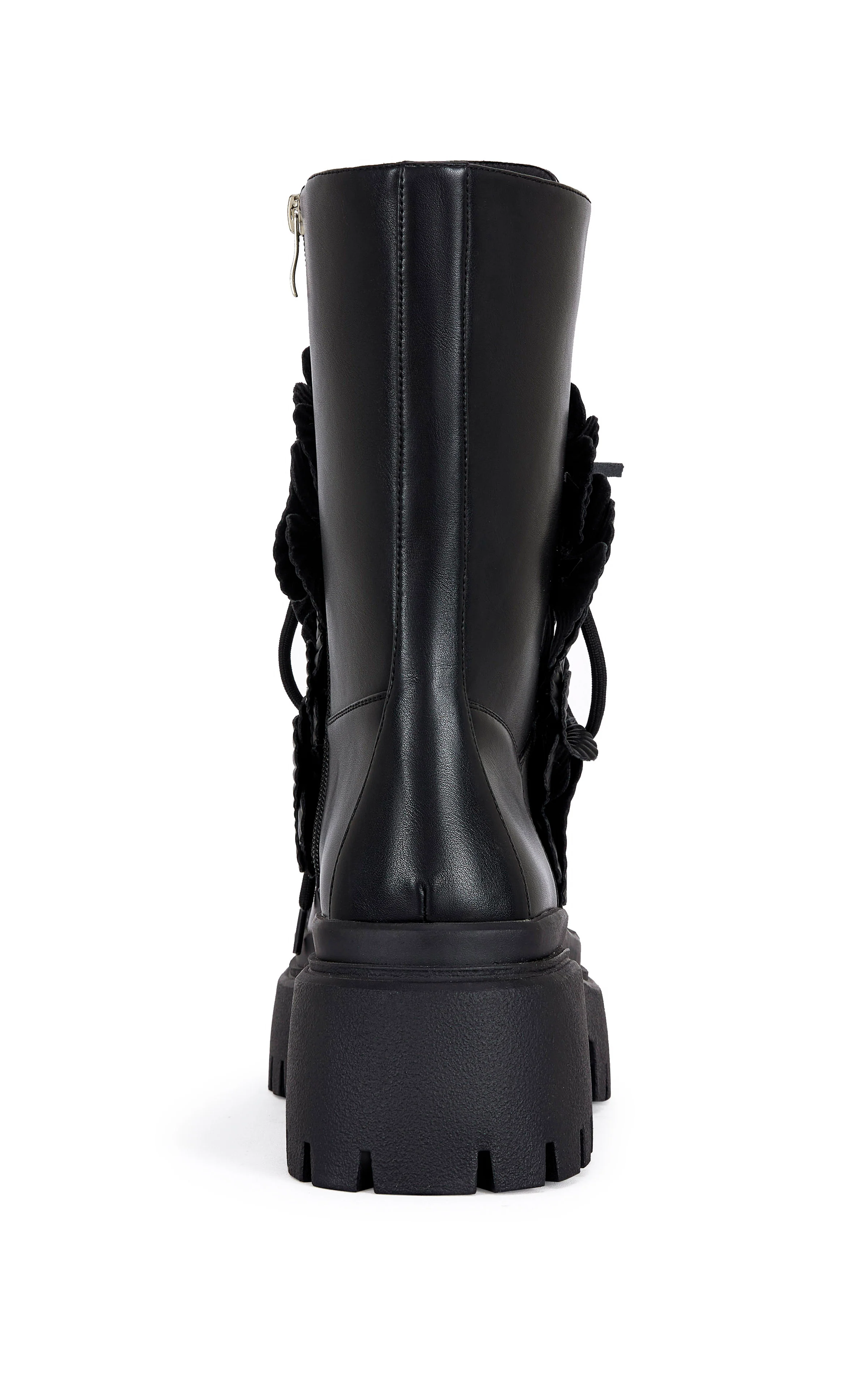 DEVOIR-BLACK 3D FLOWER COMBAT BOOTIE - Image 4