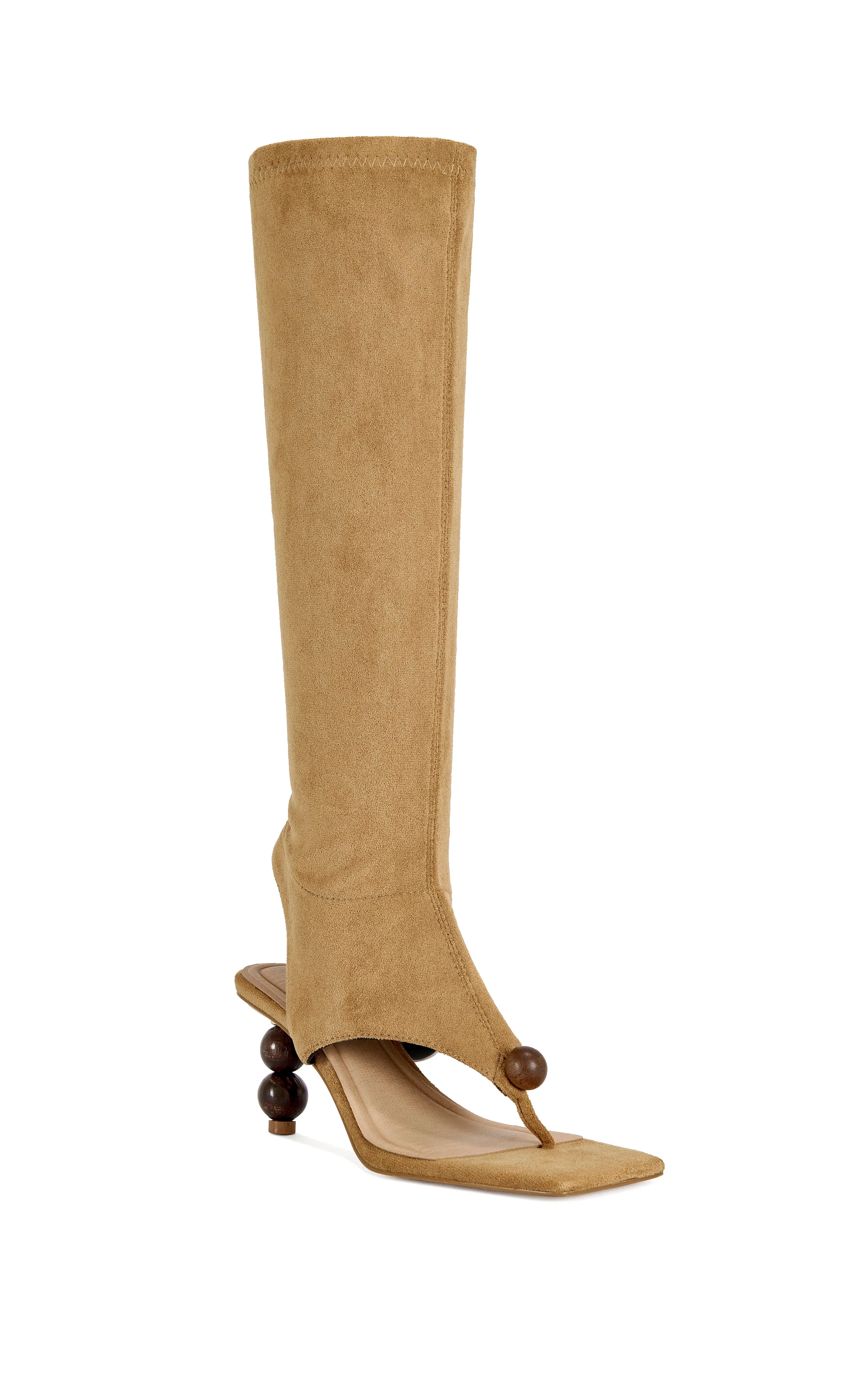 DOTTIE-TAN STILETTO SANDAL BOOT - Image 3