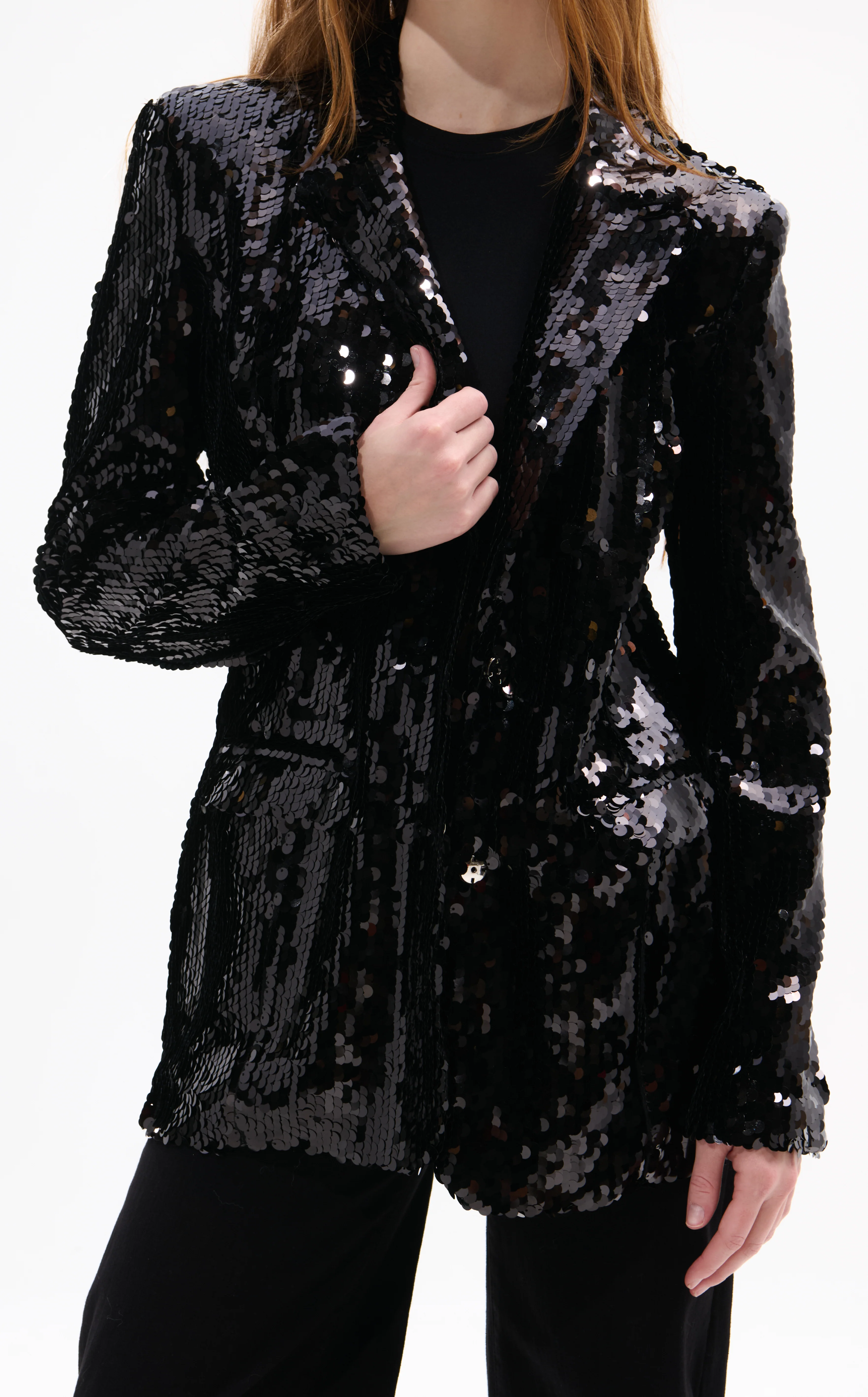 DUBAI-BLACK SEQUIN BLAZER - Image 2
