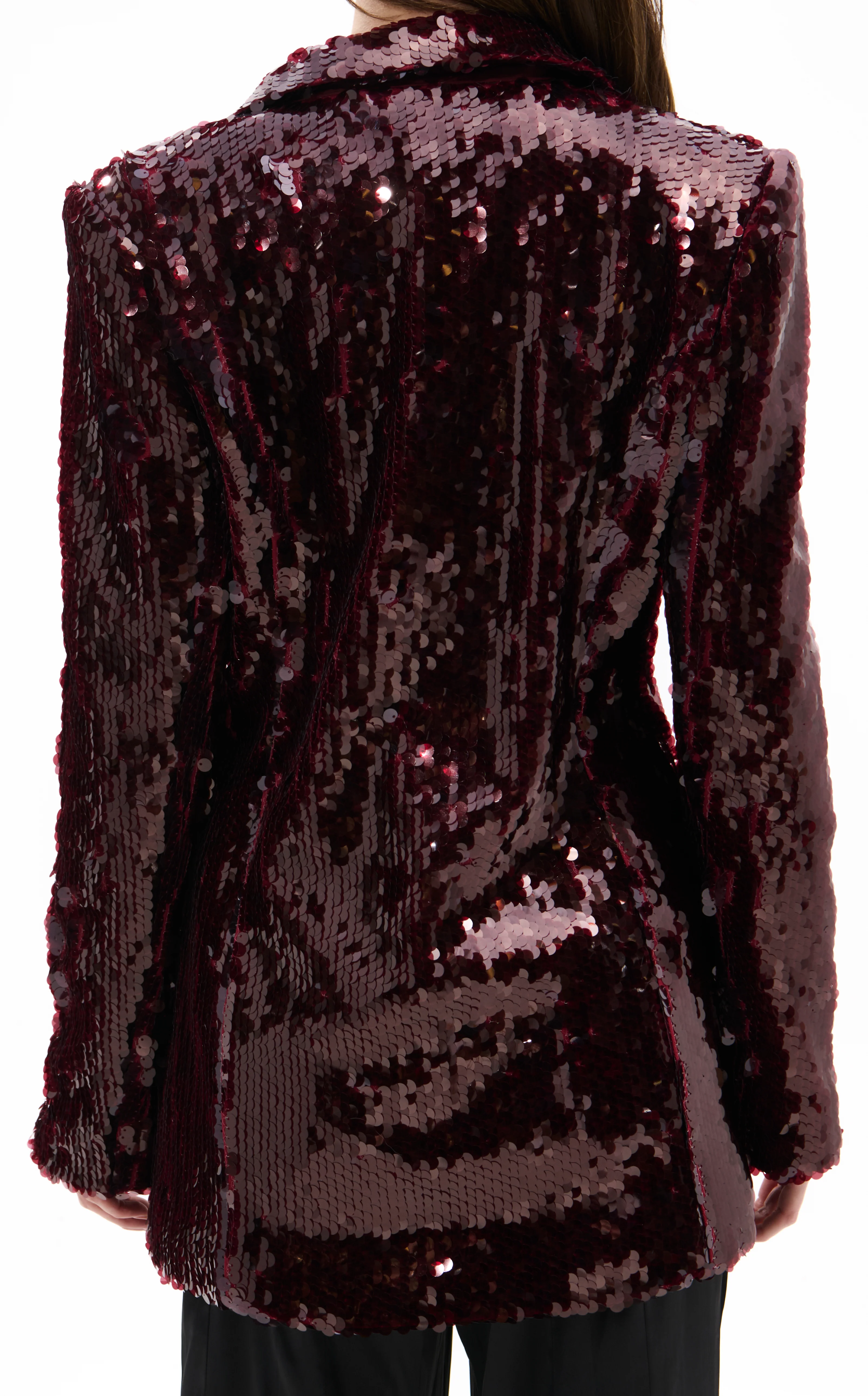 DUBAI-BURGUNDY SEQUIN BLAZER - Image 5