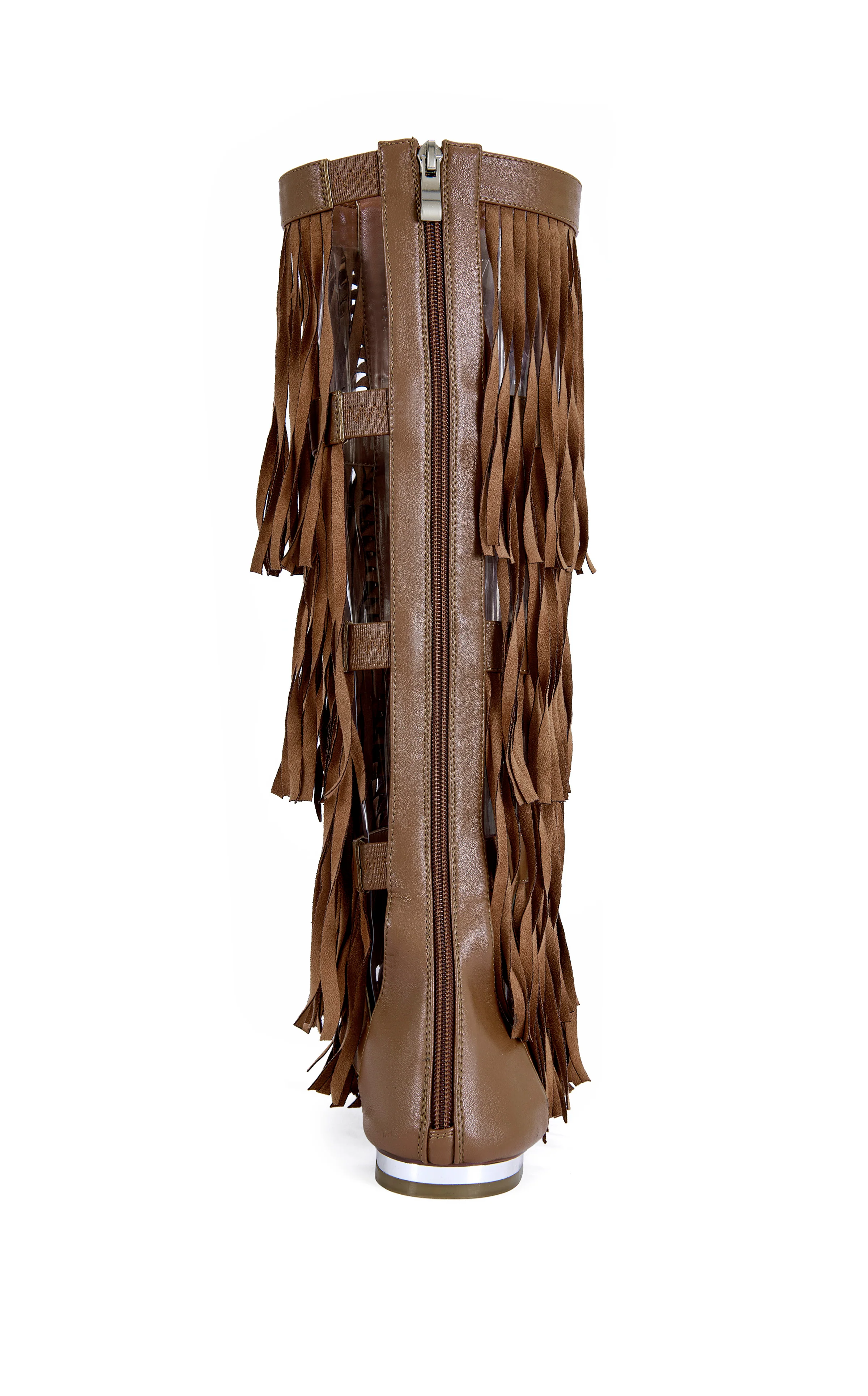DUSTINE-BROWN FRINGE GLADIATOR FLAT SANDAL - Image 4