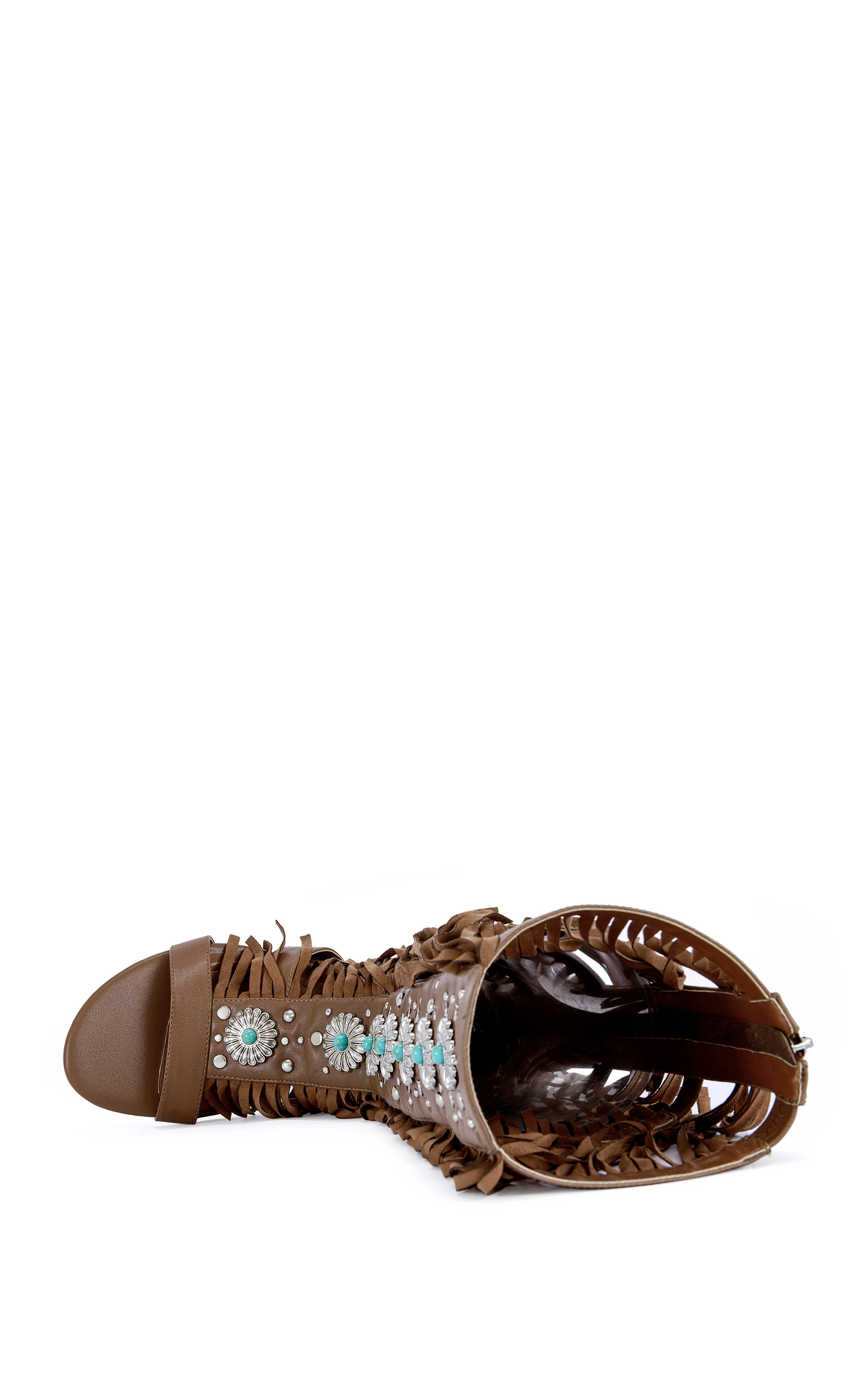 DUSTINE-BROWN FRINGE GLADIATOR FLAT SANDAL - Image 5