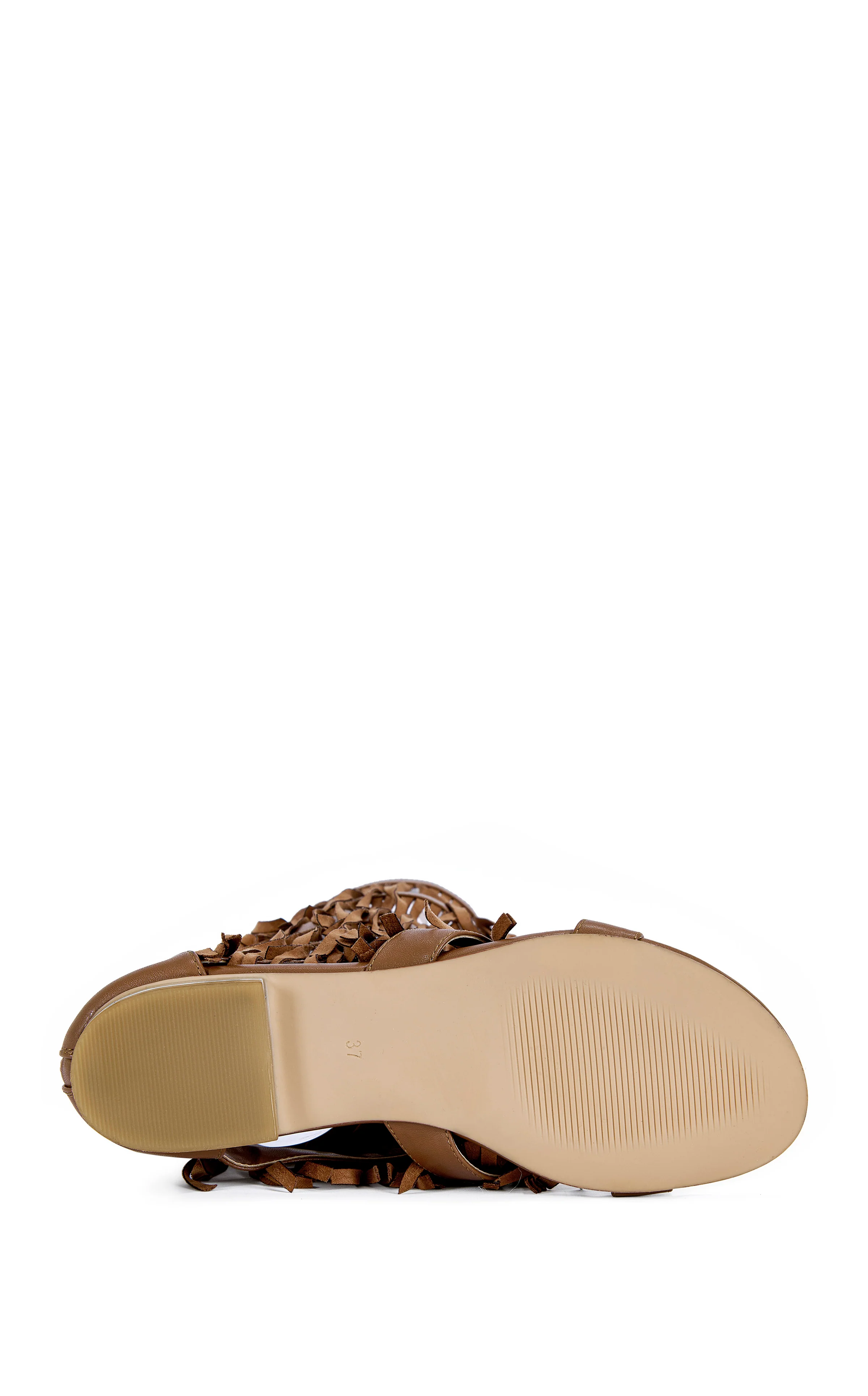DUSTINE-BROWN FRINGE GLADIATOR FLAT SANDAL - Image 6