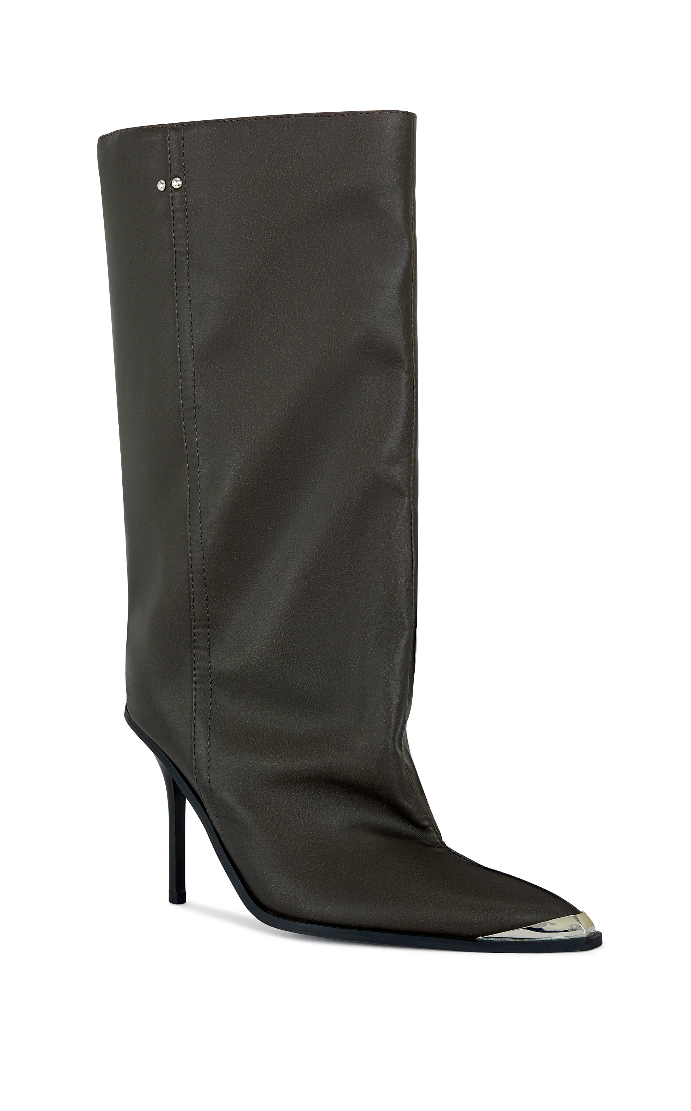 DUSTY-BROWN DISTRESSED STILETTO BOOT - Image 2