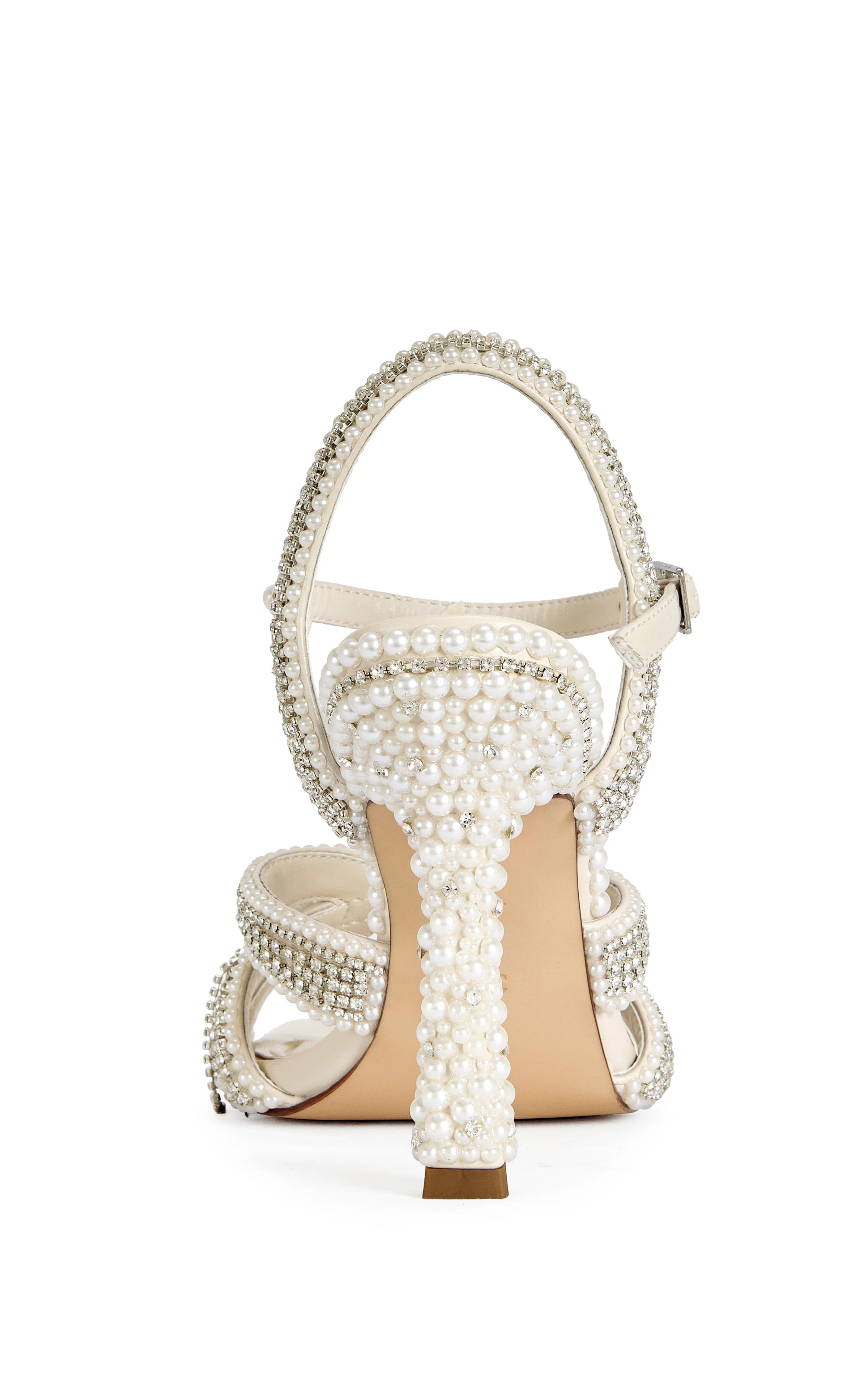 ELARA-IVORY PEARL EMBELLISHED SANDAL HEEL - Image 4