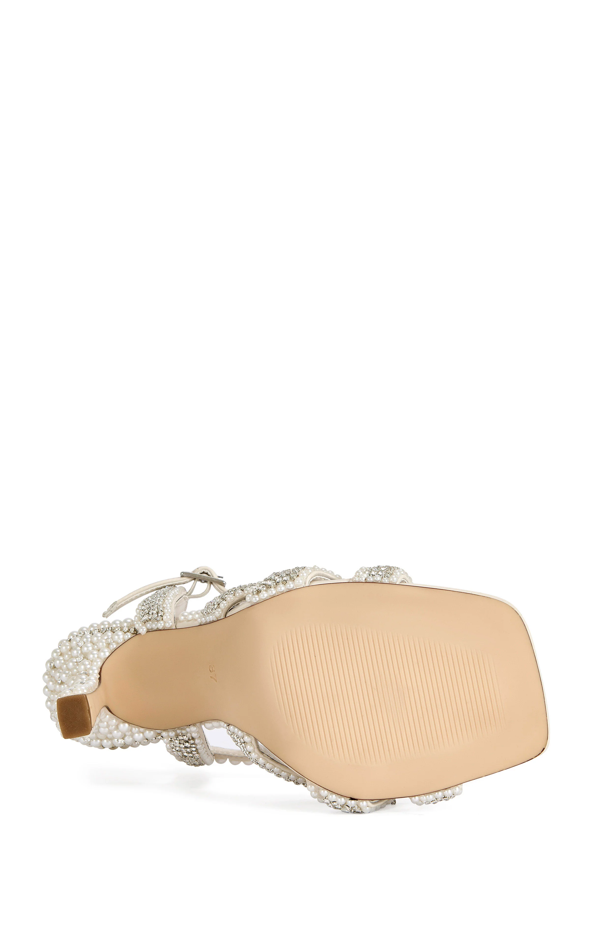 ELARA-IVORY PEARL EMBELLISHED SANDAL HEEL - Image 6