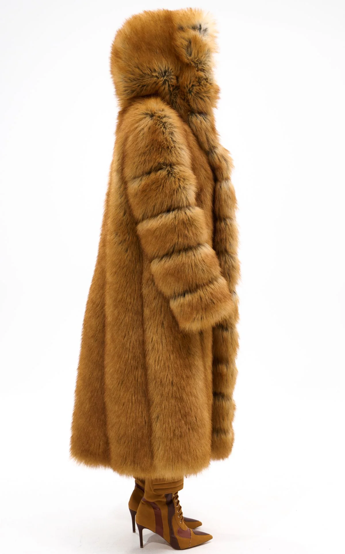 ELIZABETH-TAN FAUX FUR COAT - Image 4