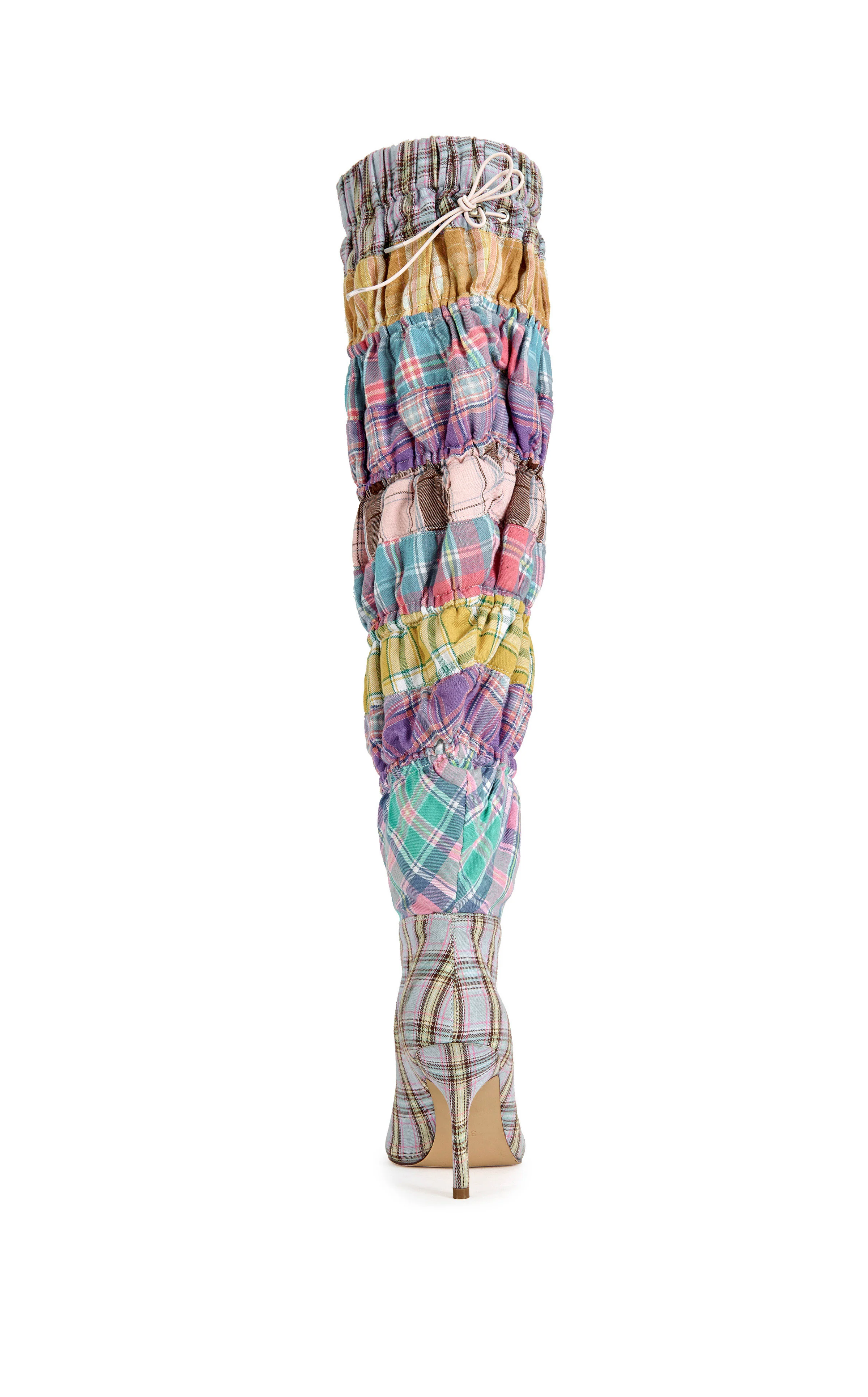 ELODIE-PINKMULTI PLAID STILETTO BOOT - Image 3