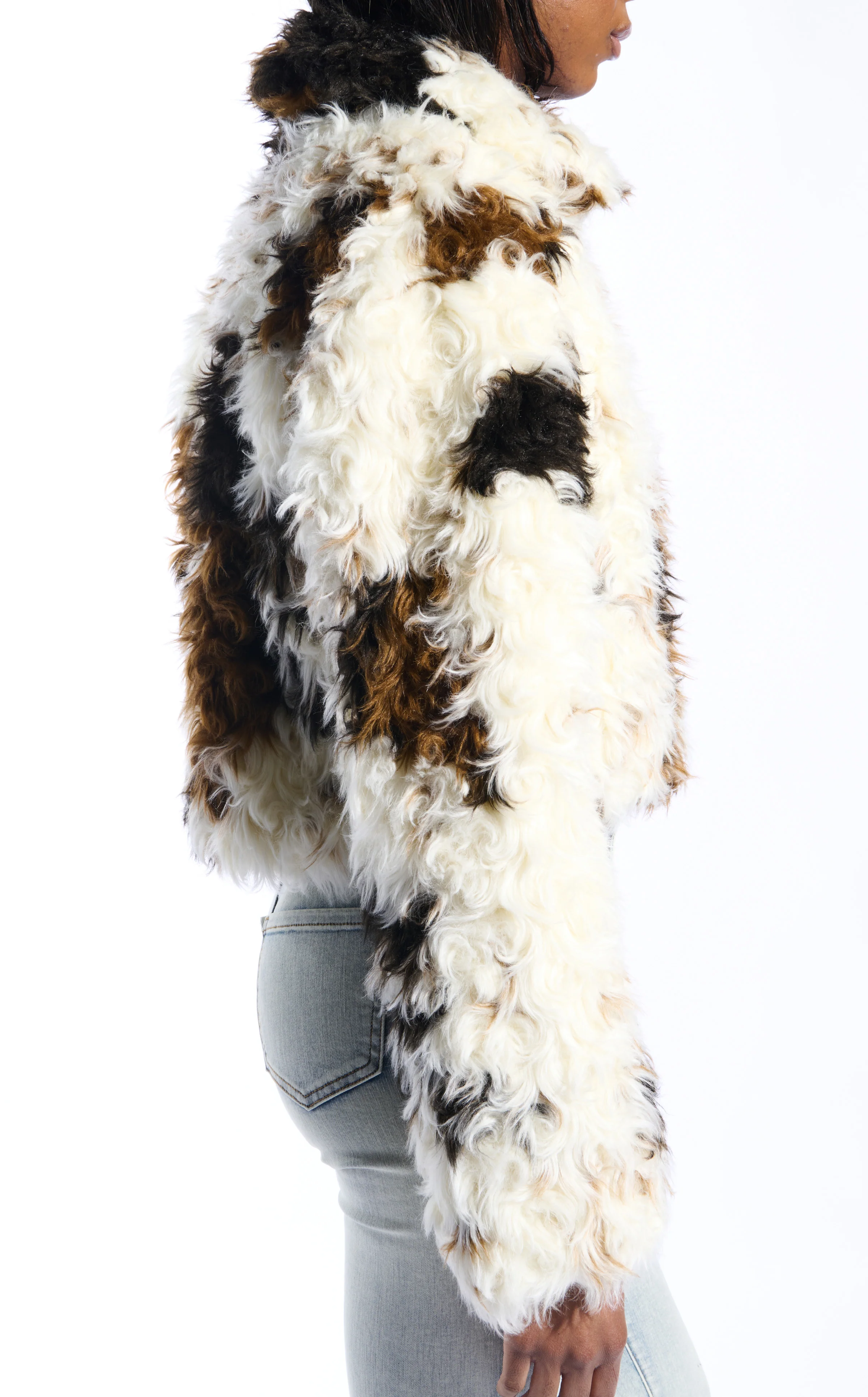 ENORA-CREAMMULTI WESTERN COW PRINT FAUX FUR JACKET - Image 3
