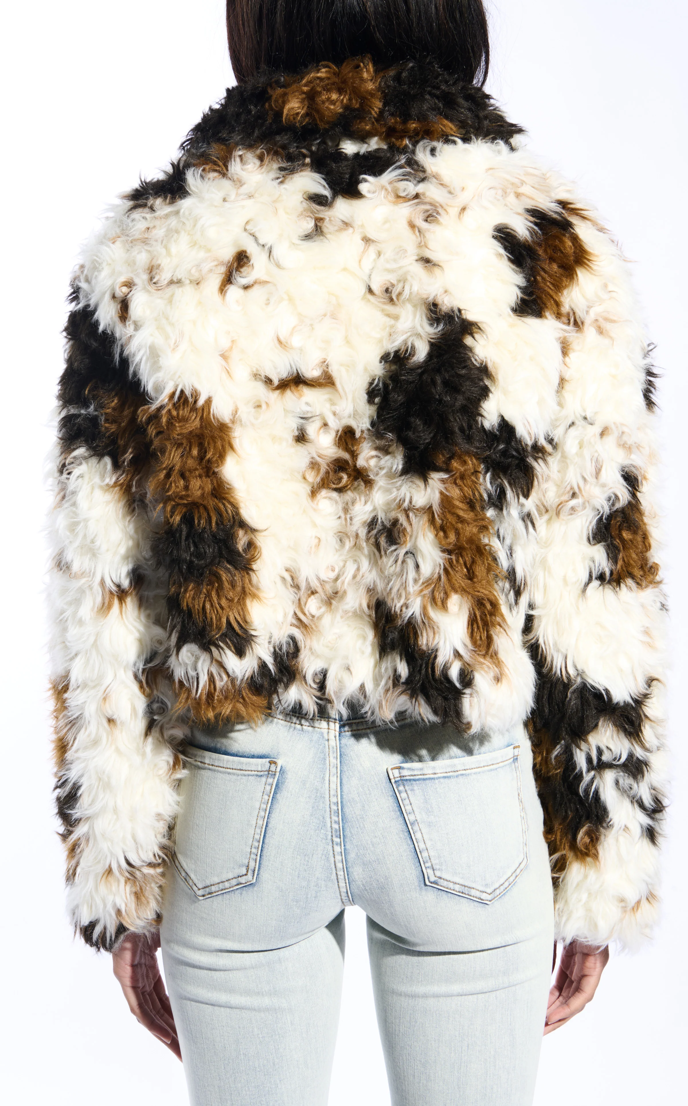 ENORA-CREAMMULTI WESTERN COW PRINT FAUX FUR JACKET - Image 4