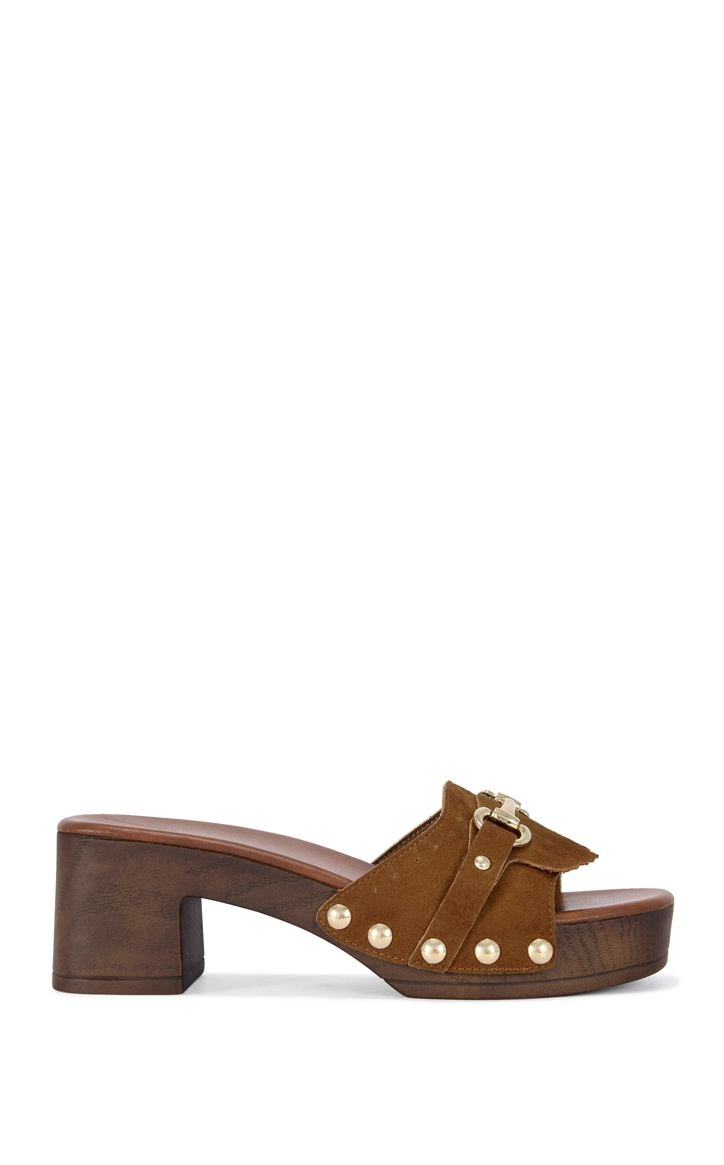 EPSILON-BROWN GENUINE SUEDE FLATFORM SANDAL