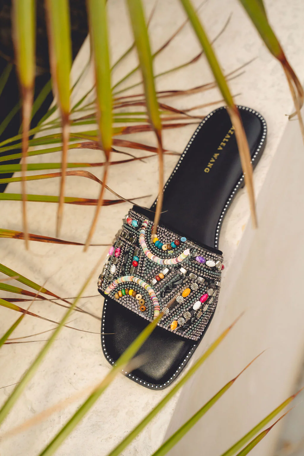 ESSERE-BLACK FLAT SANDAL - Image 6