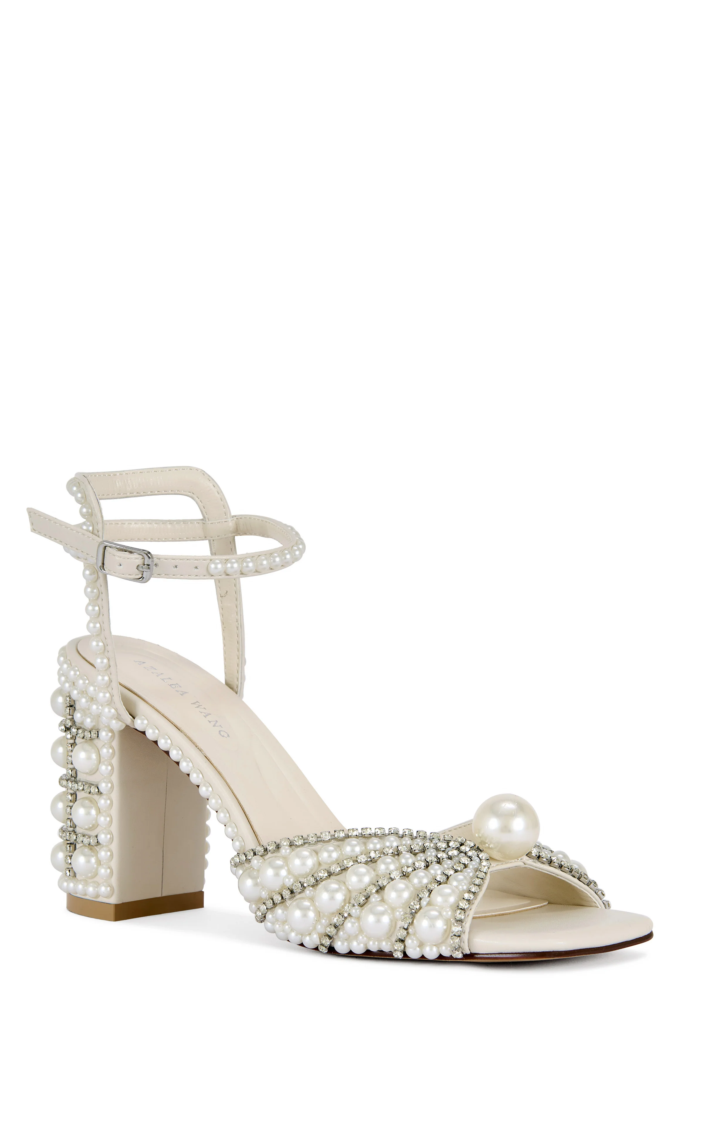 ESTEVA-WHITE PEARL BLOCK HEEL SANDAL - Image 3
