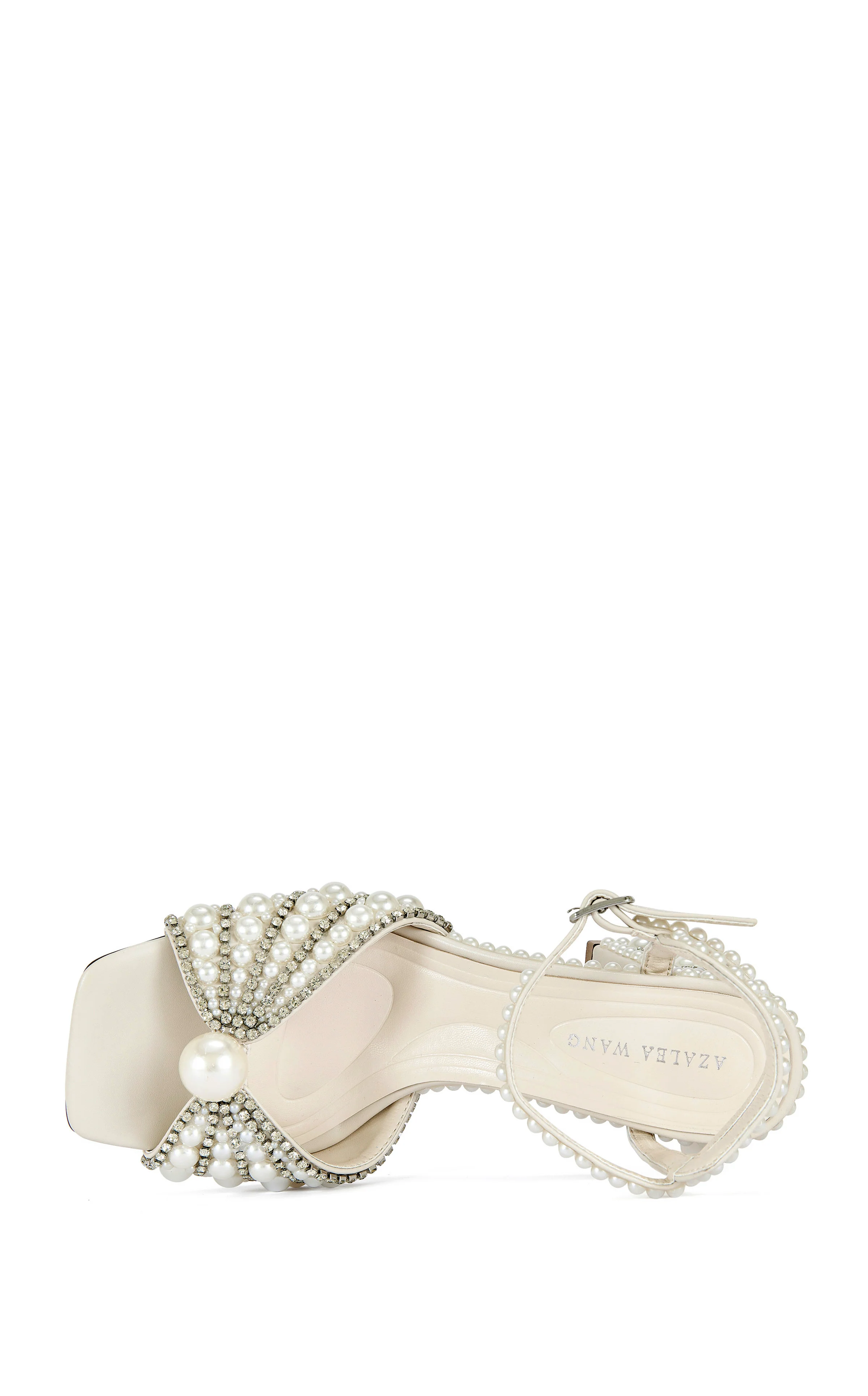 ESTEVA-WHITE PEARL BLOCK HEEL SANDAL - Image 5