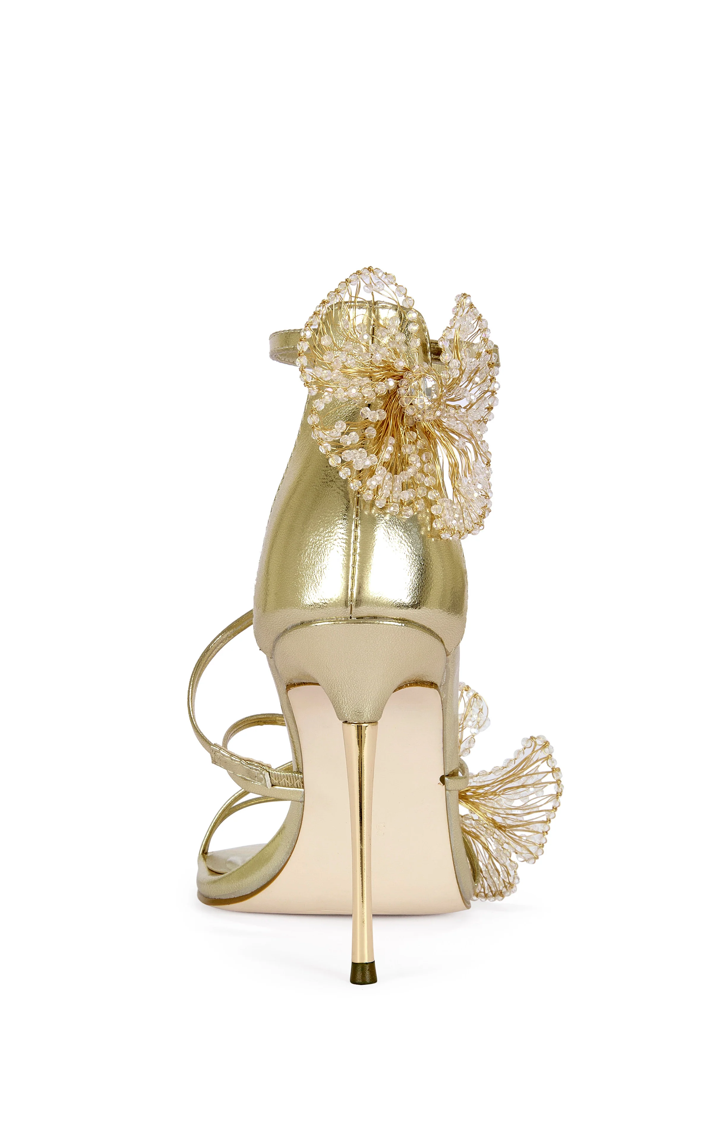 EVANTHE-GOLD FLORAL STILETTO SANDAL - Image 3