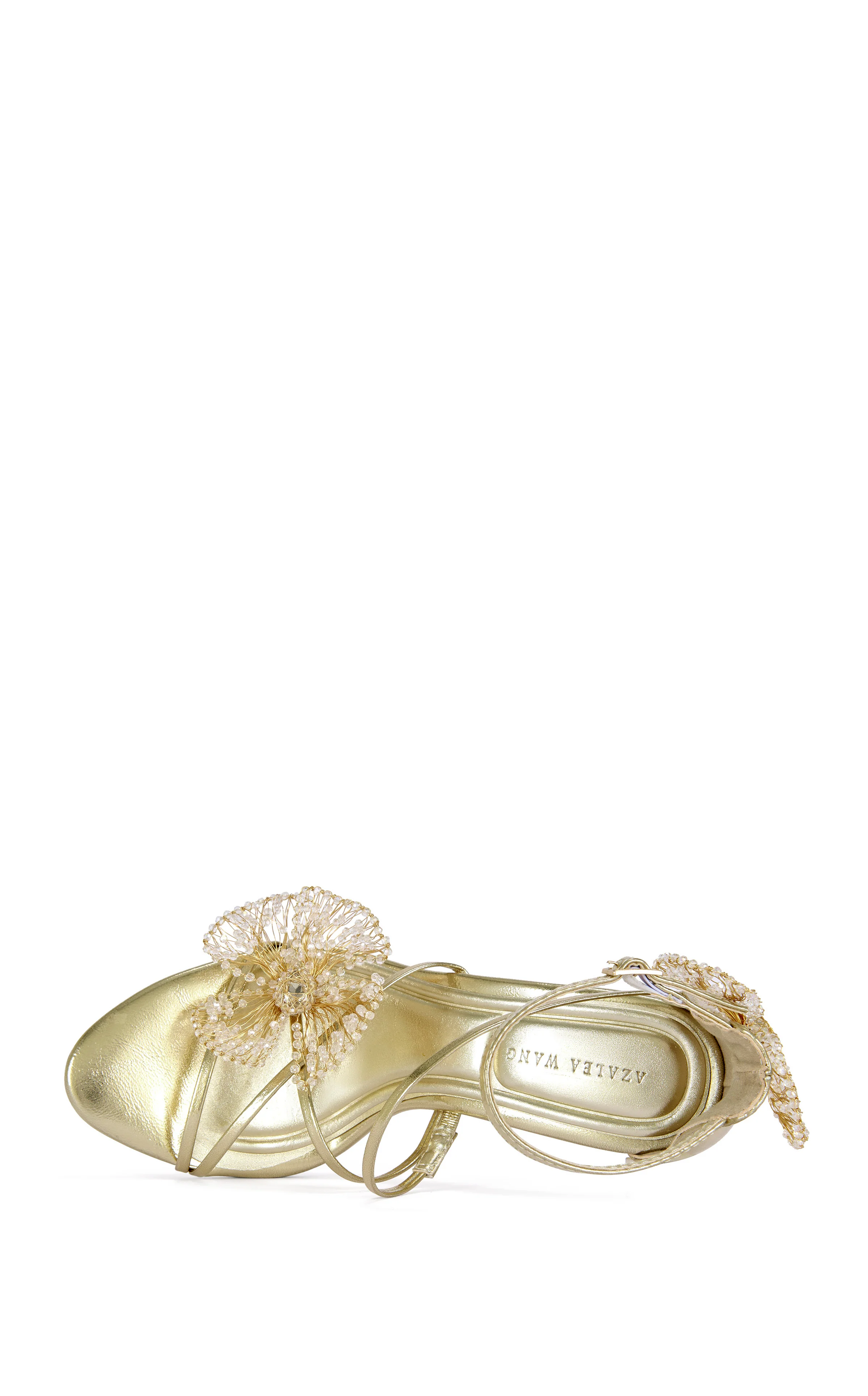 EVANTHE-GOLD FLORAL STILETTO SANDAL - Image 4
