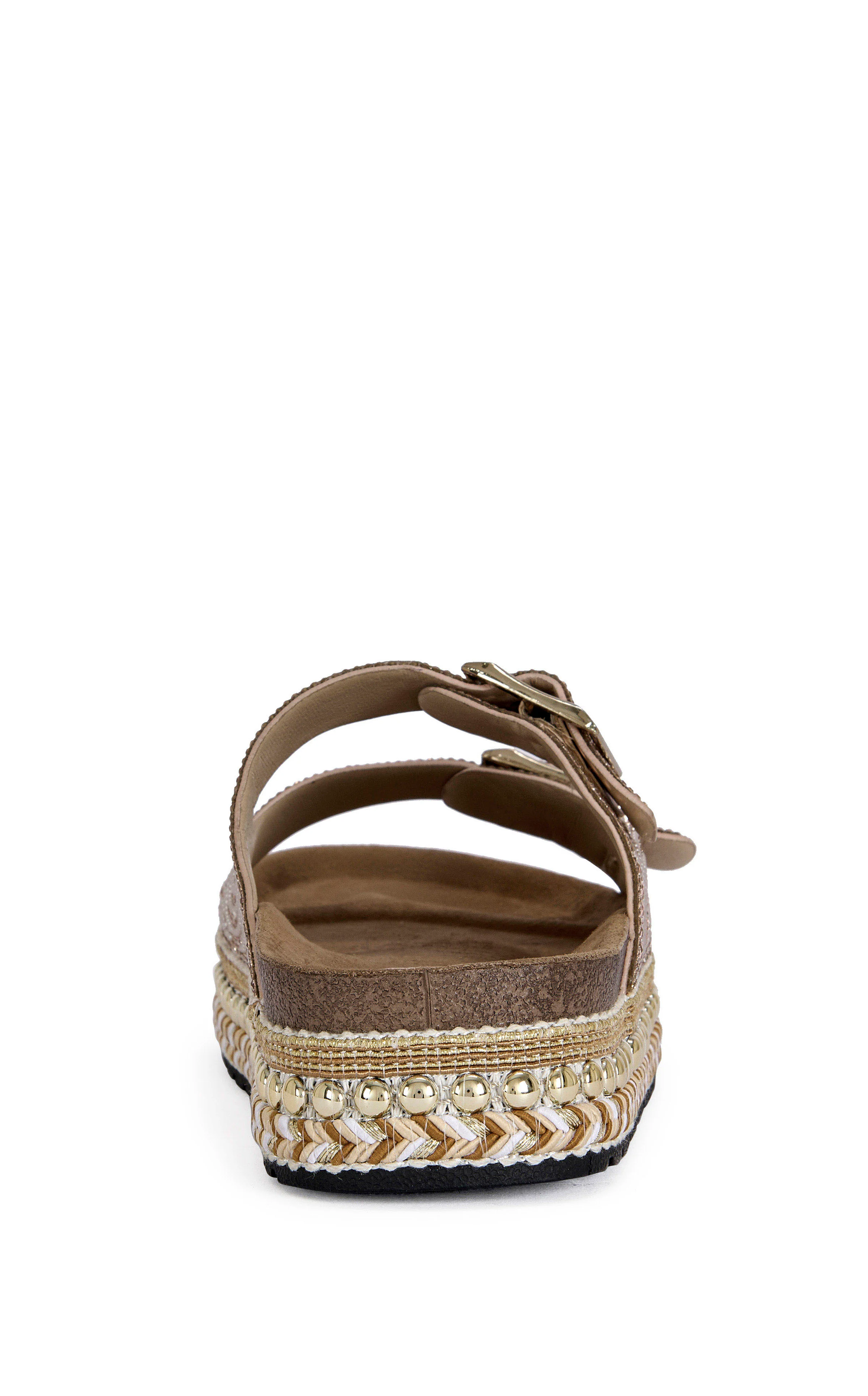 EZRI-ROSEGOLD BEADED FLAT SANDAL - Image 3