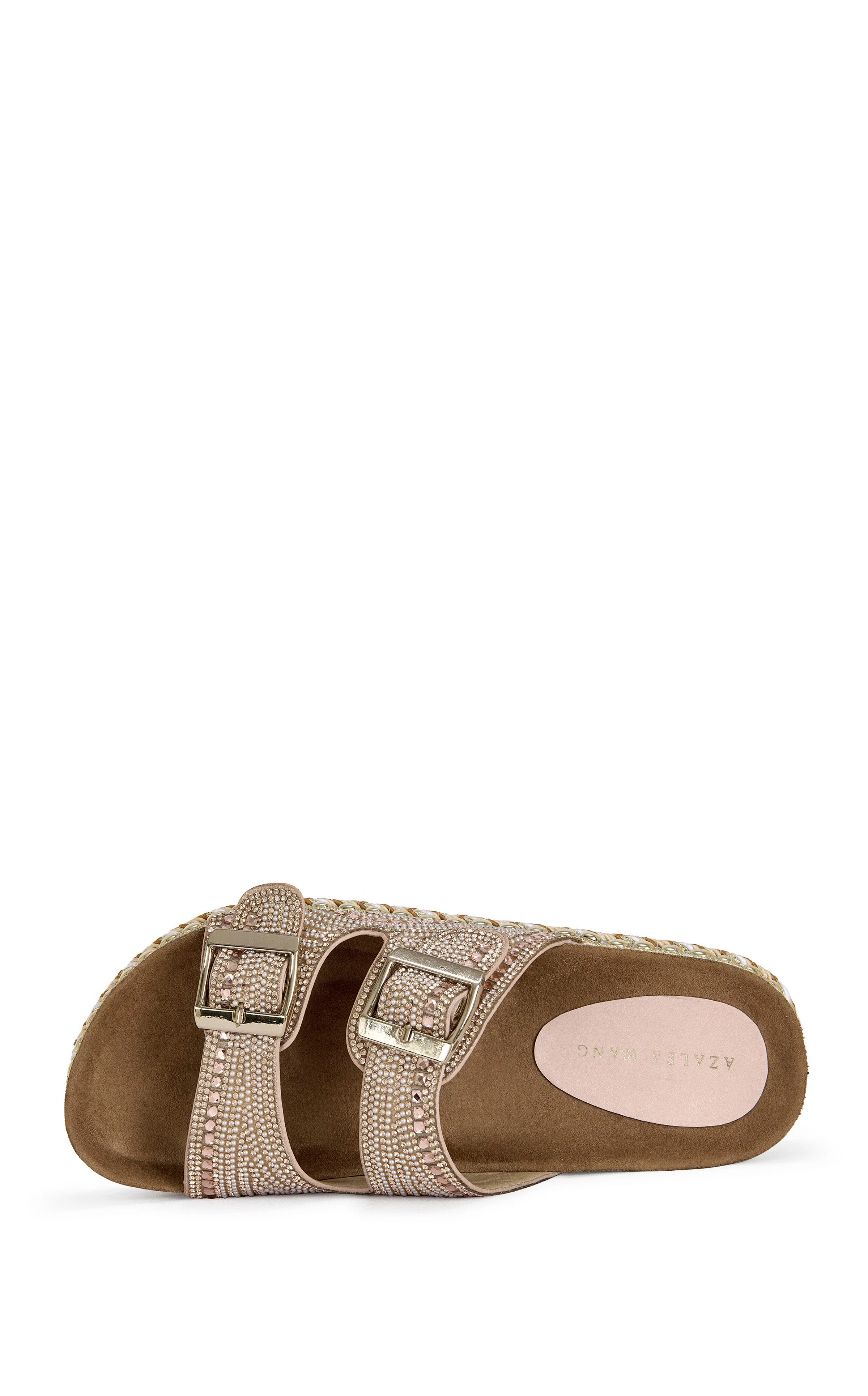 EZRI-ROSEGOLD BEADED FLAT SANDAL - Image 4