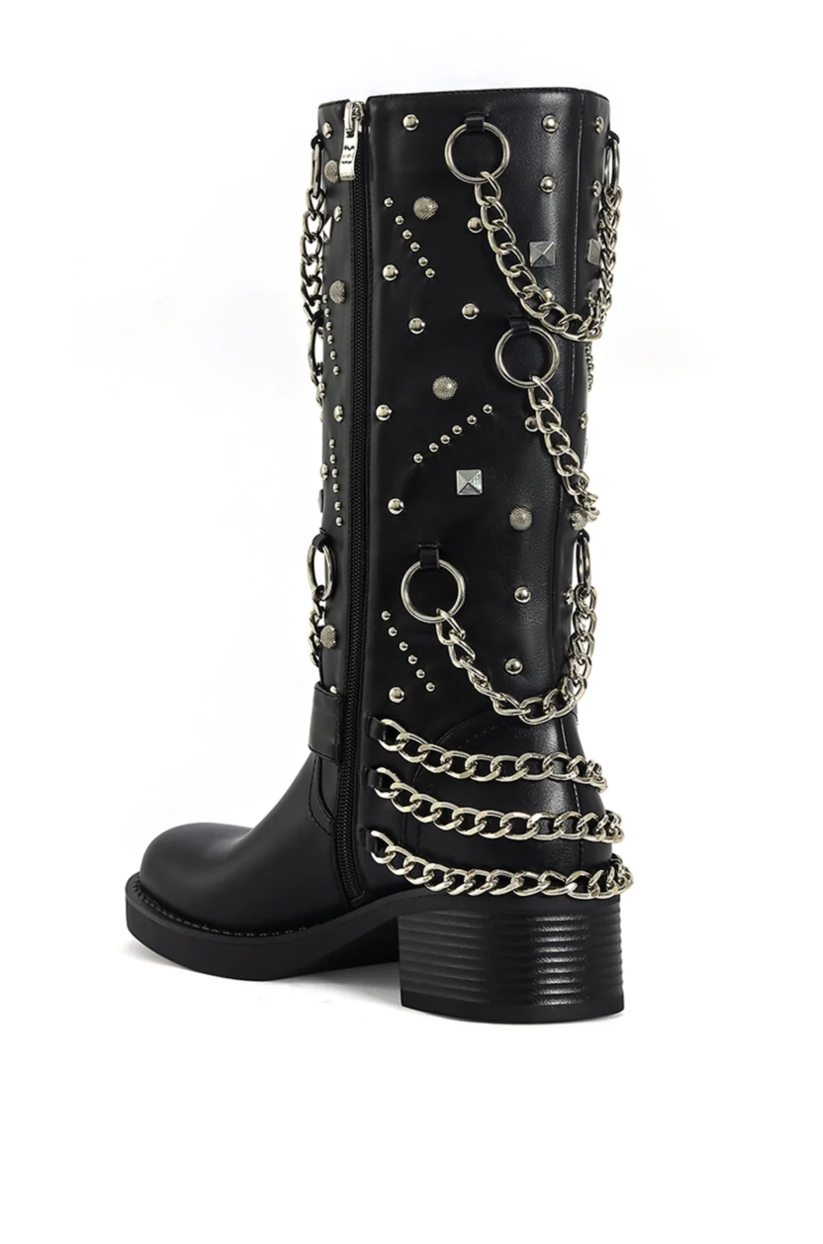 FILLMORE-BLACK CHAINED MOTO BOOT - Image 3