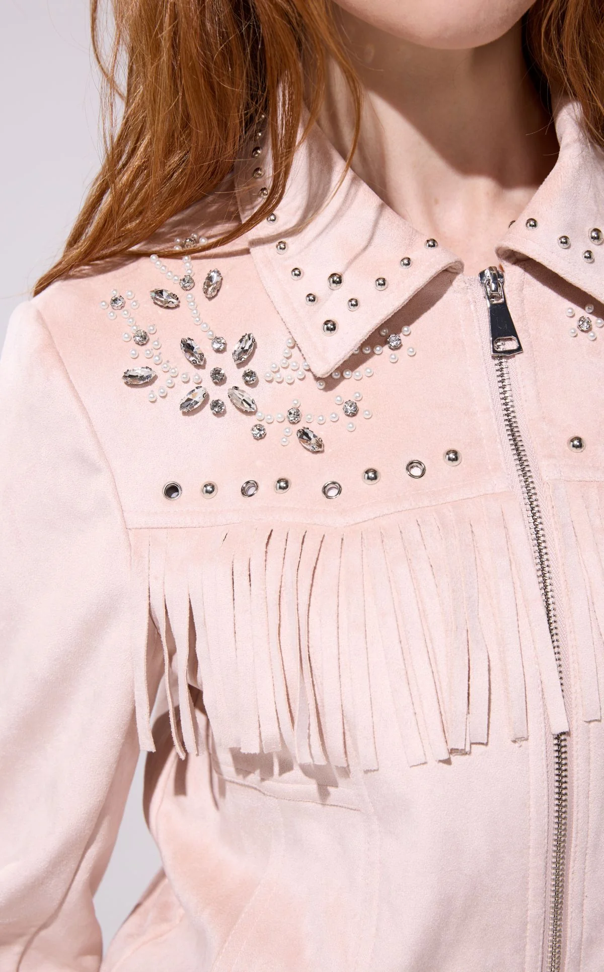 FINLEE-BLUSH FRINGE SUEDE JACKET - Image 5