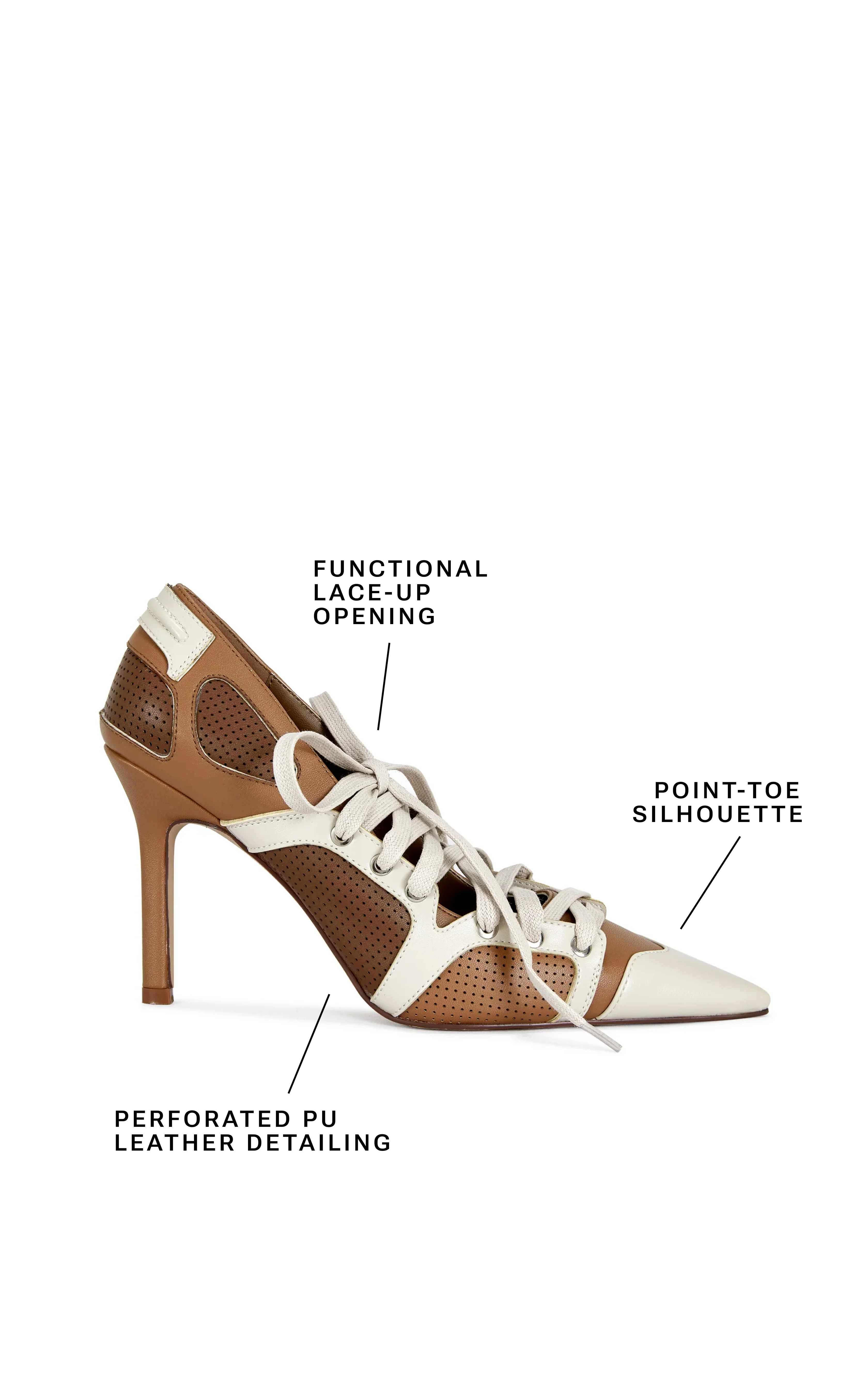 FIRESTRING-BROWNMULTI LACE-UP STILETTO PUMP - Image 6
