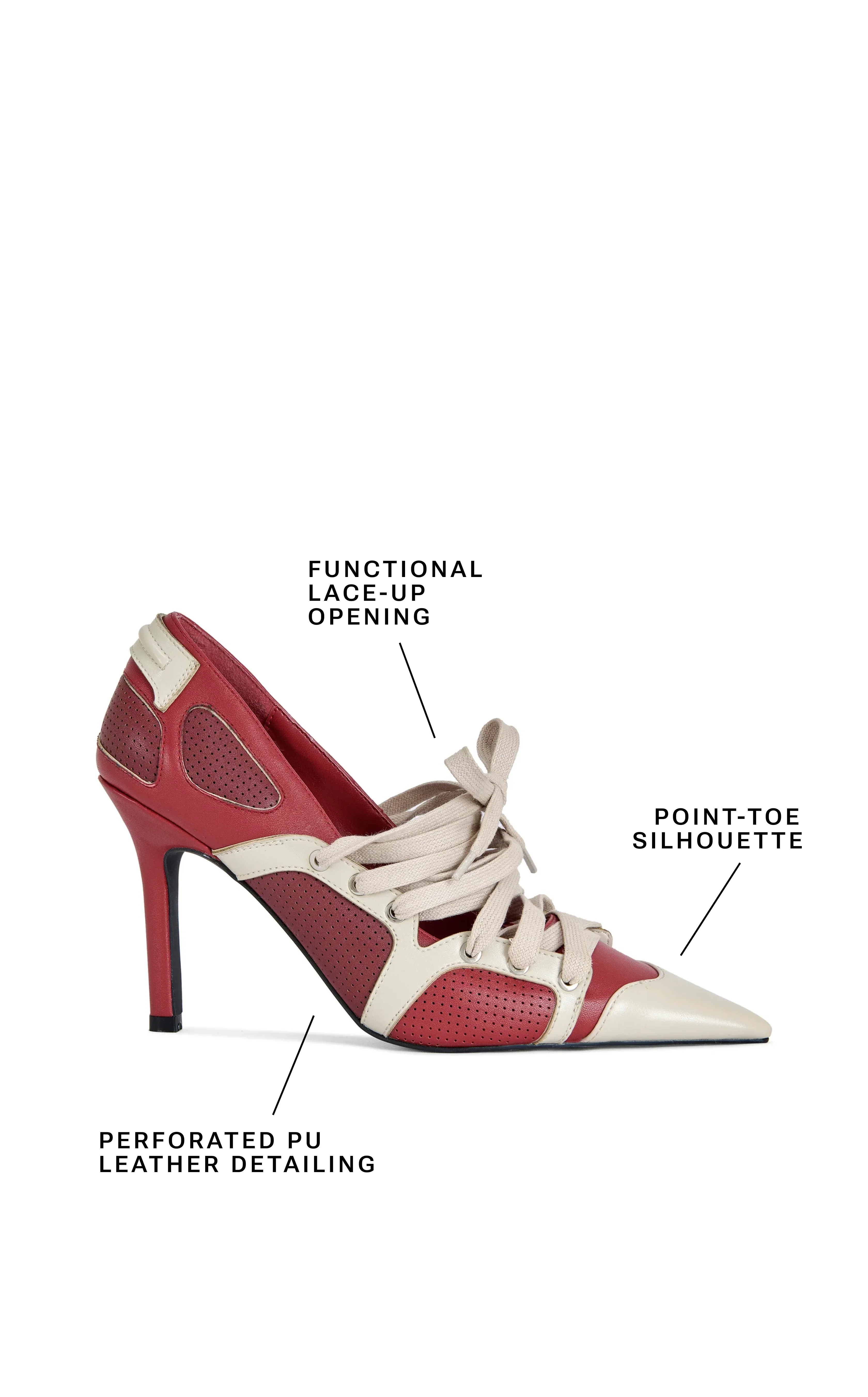 FIRESTRING-REDMULTI LACE-UP STILETTO PUMP - Image 8