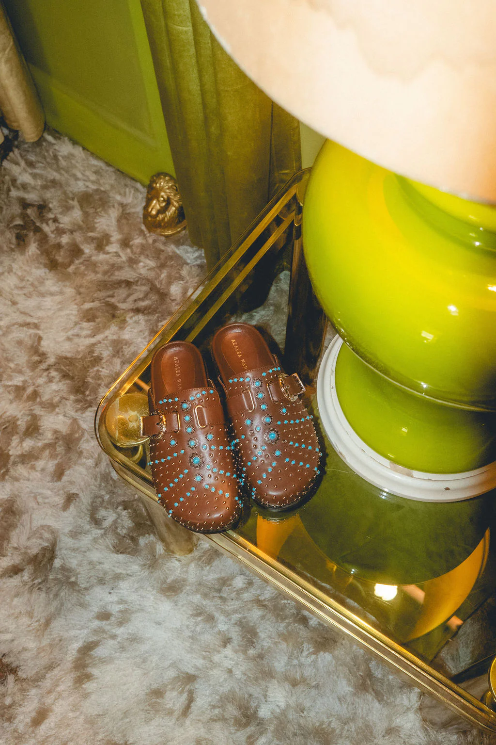 FLAIR-BROWN TURQUOISE FLAT MULE - Image 6