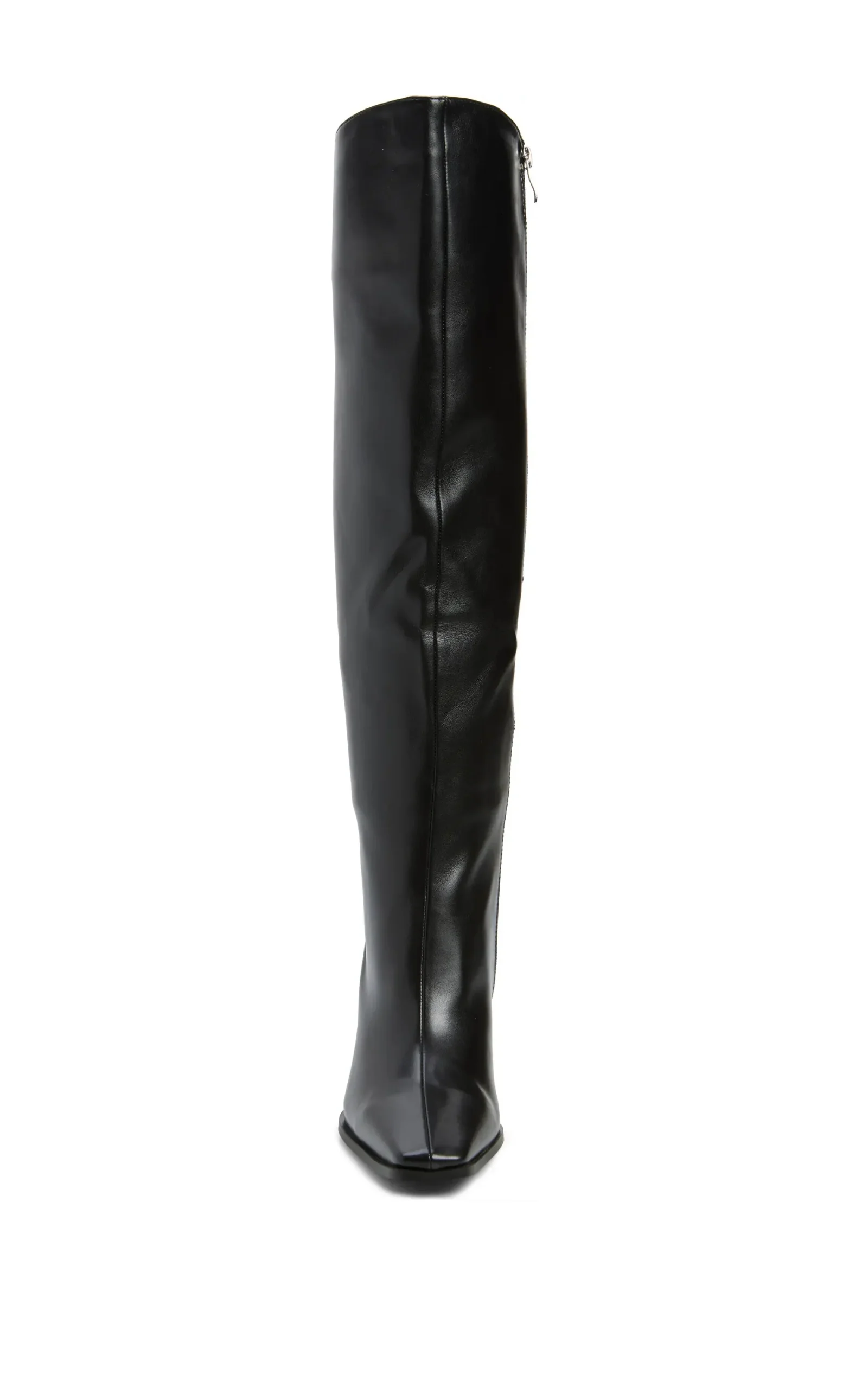 GRACIELLA-BLACK KNEE HIGH CHUNKY HEELED BOOT - Image 4