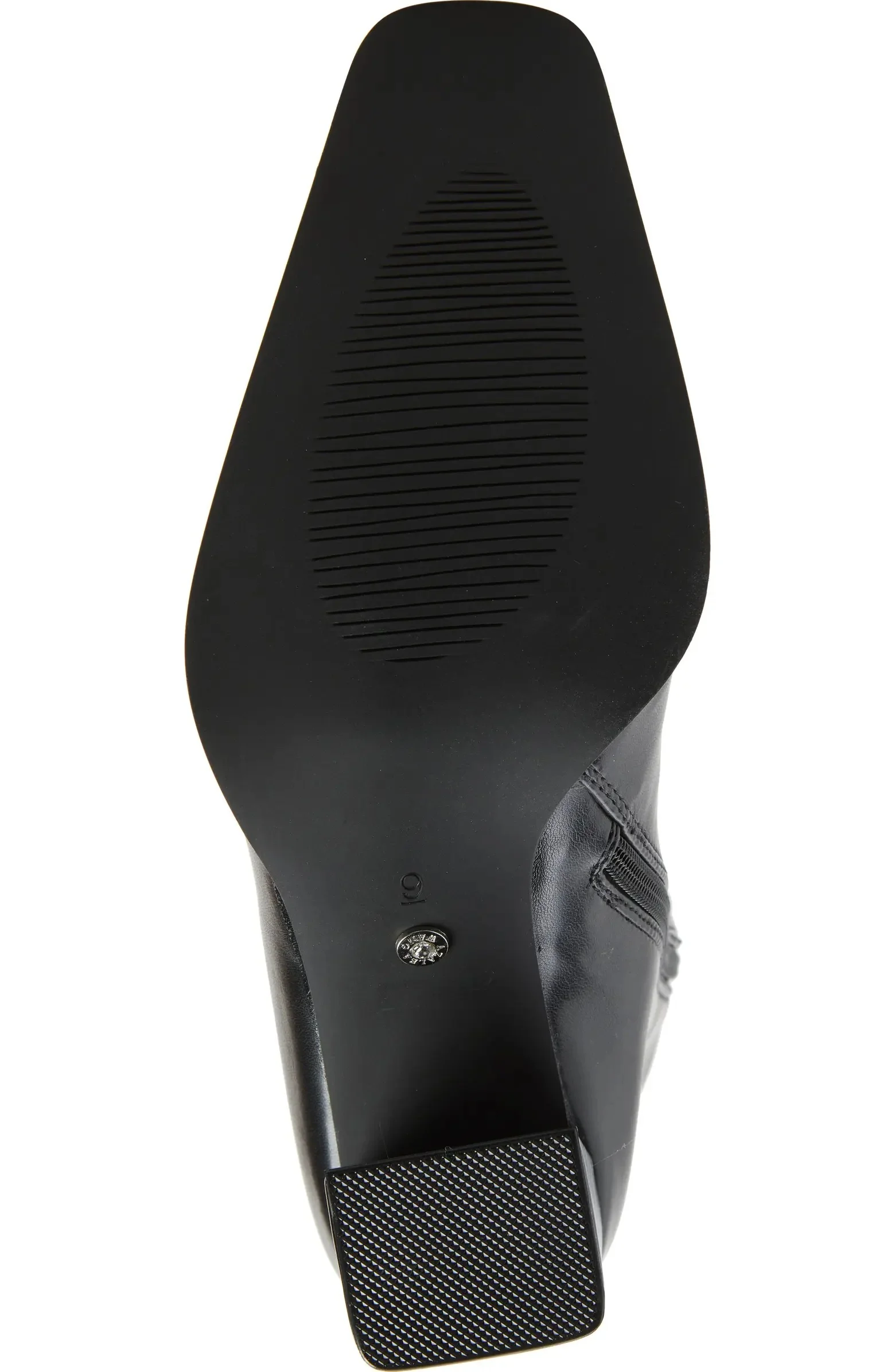 GRACIELLA-BLACK KNEE HIGH CHUNKY HEELED BOOT - Image 5