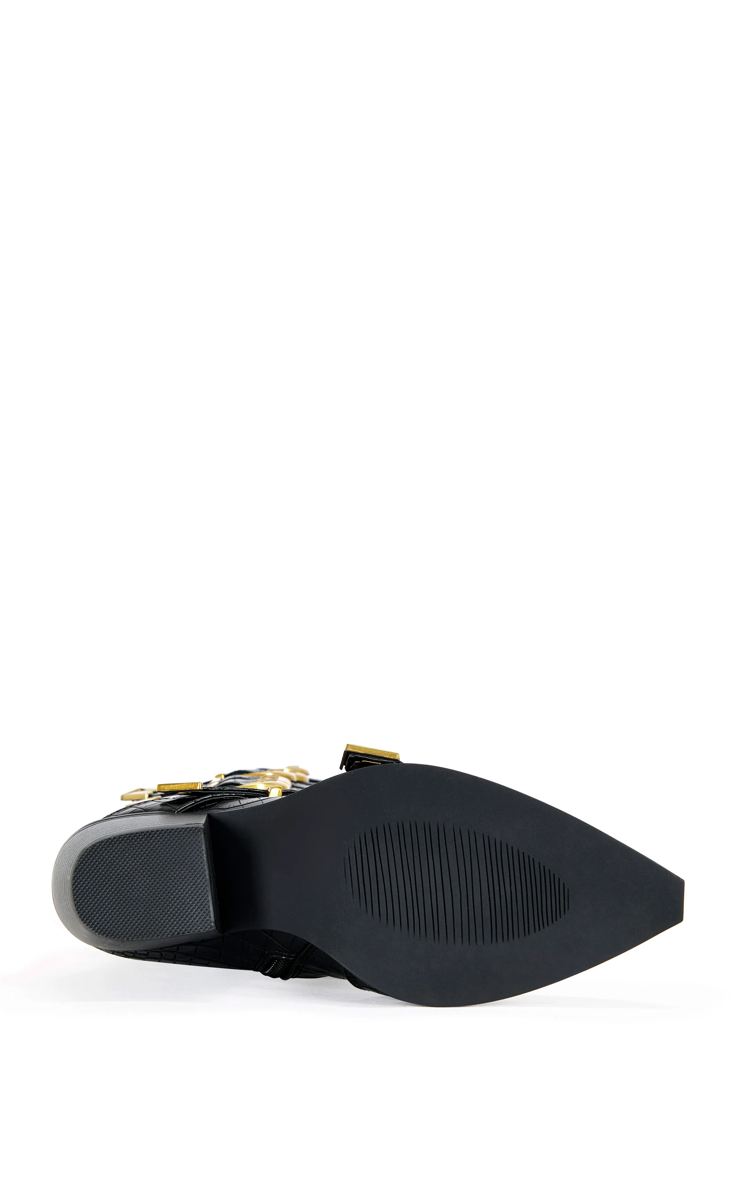 GRAZIANA-BLACK BUCKLED WESTERN BOOT - Image 5