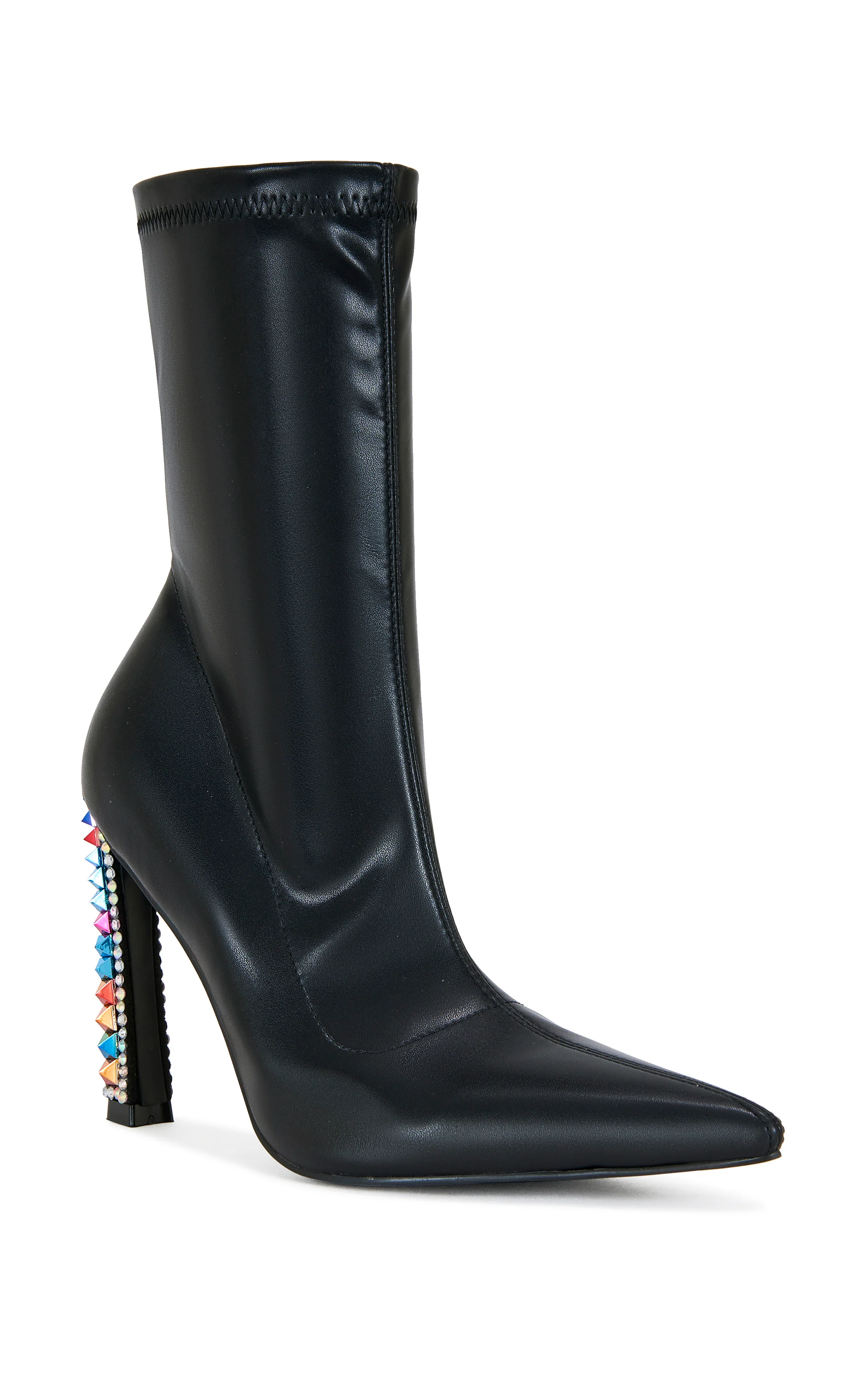 GRYFFON-BLACK MULTI STUDDED STILETTO BOOTIE - Image 3