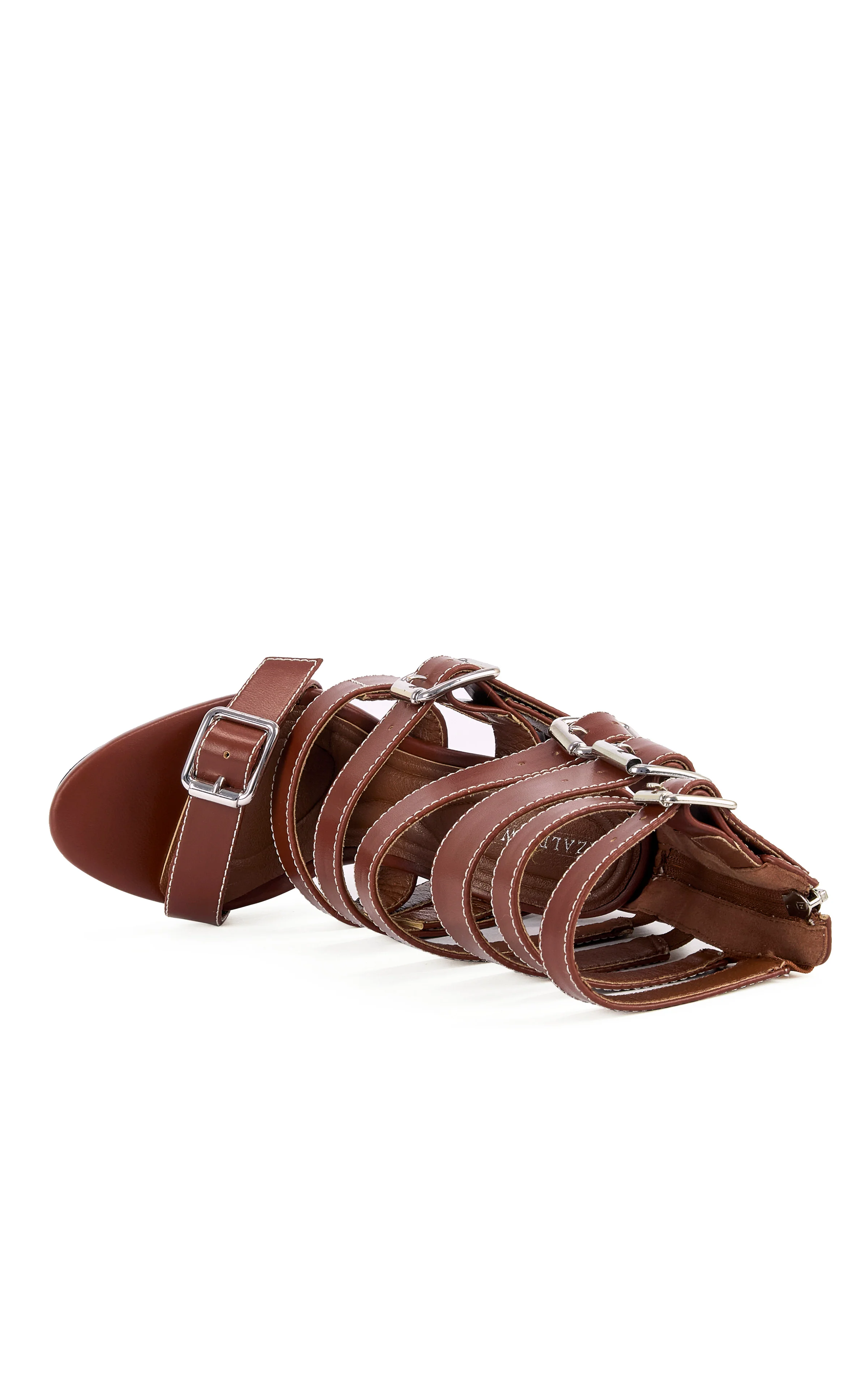 HITCHAM-BROWN BELTED STILETTO SANDAL - Image 4