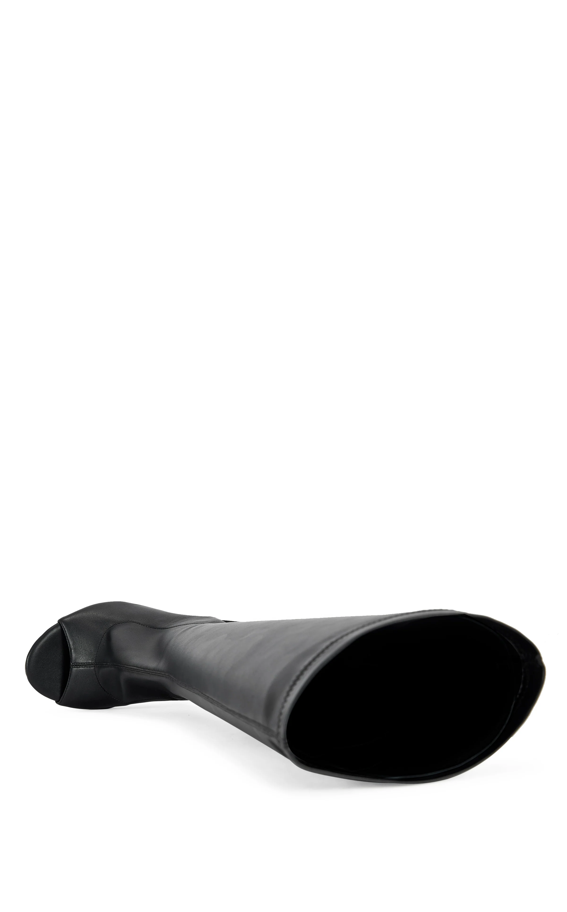 ILYSSA-BLACK CURVED WEDGE SANDAL BOOT - Image 4