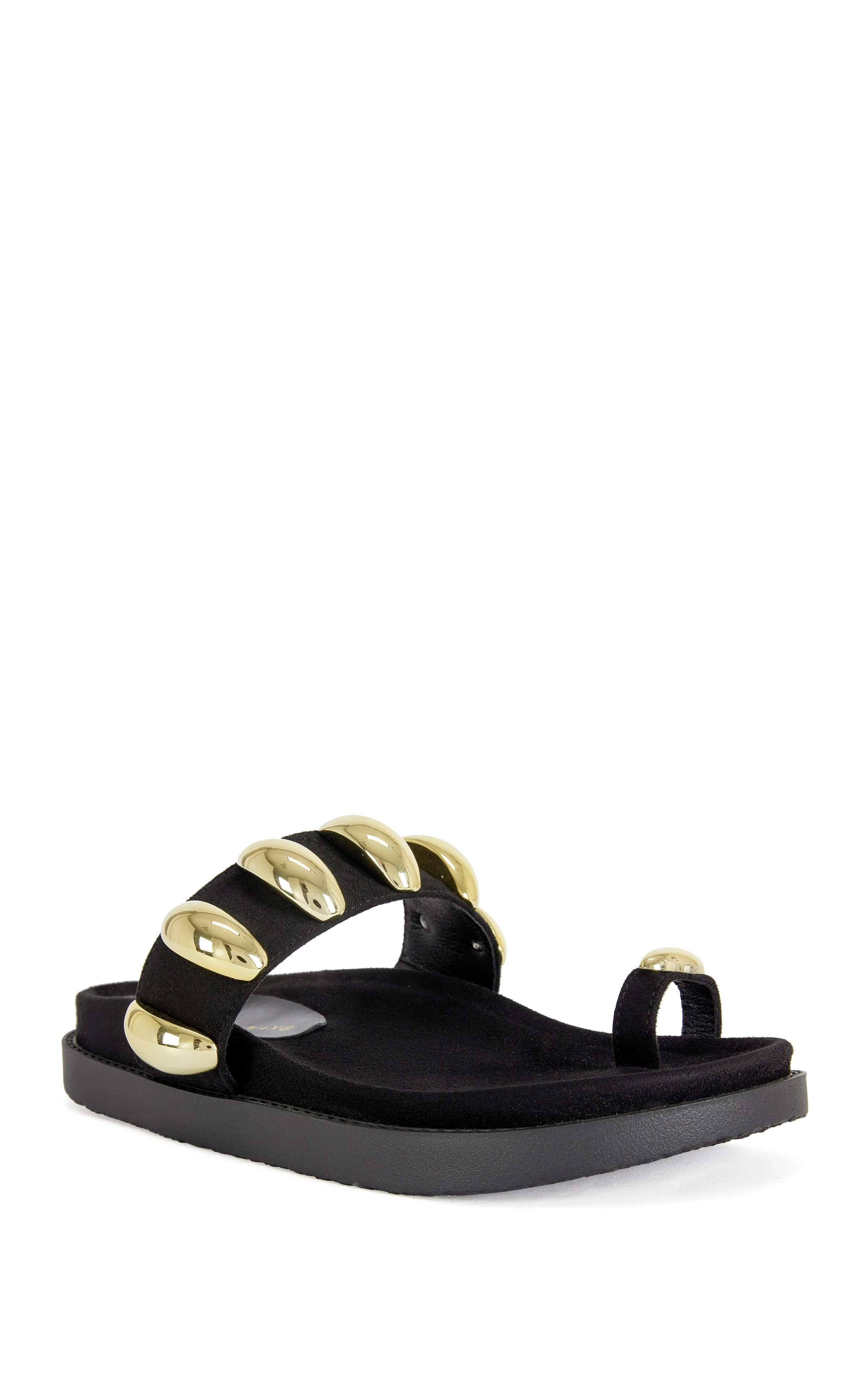 IMPISI-BLACK STUDDED TOE RING SANDAL - Image 2