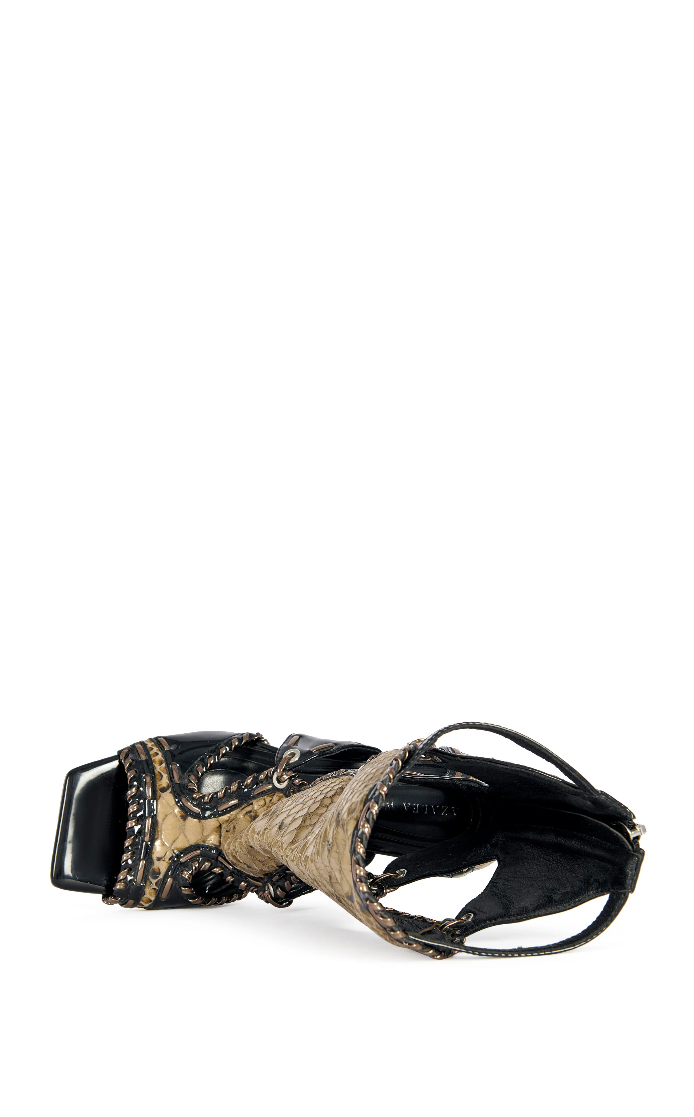 INDRANI-BLACK GLADIATOR STILETTO SANDAL BOOTIE - Image 5