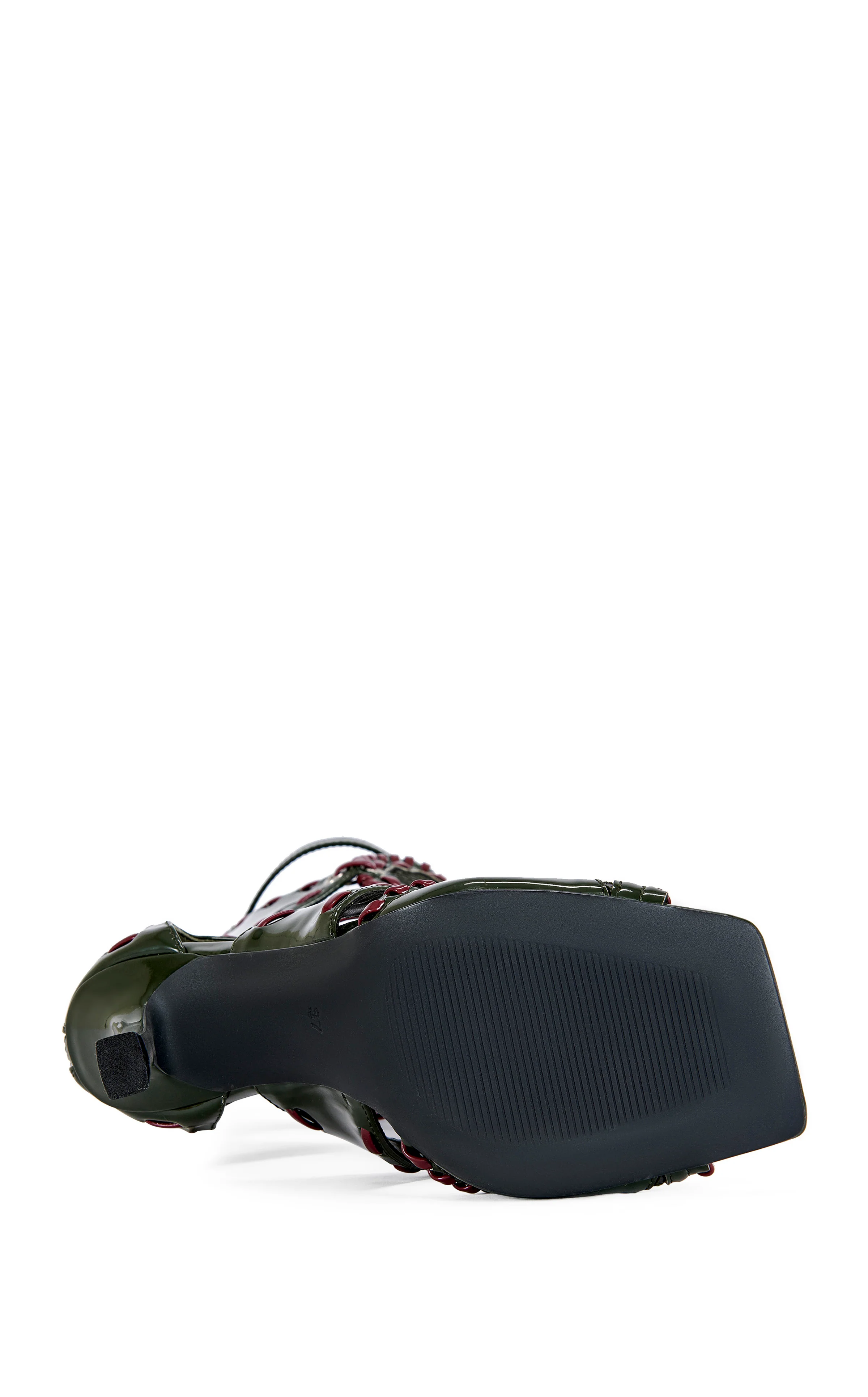 INDRANI-OLIVE GLADIATOR STILETTO SANDAL BOOTIE - Image 5