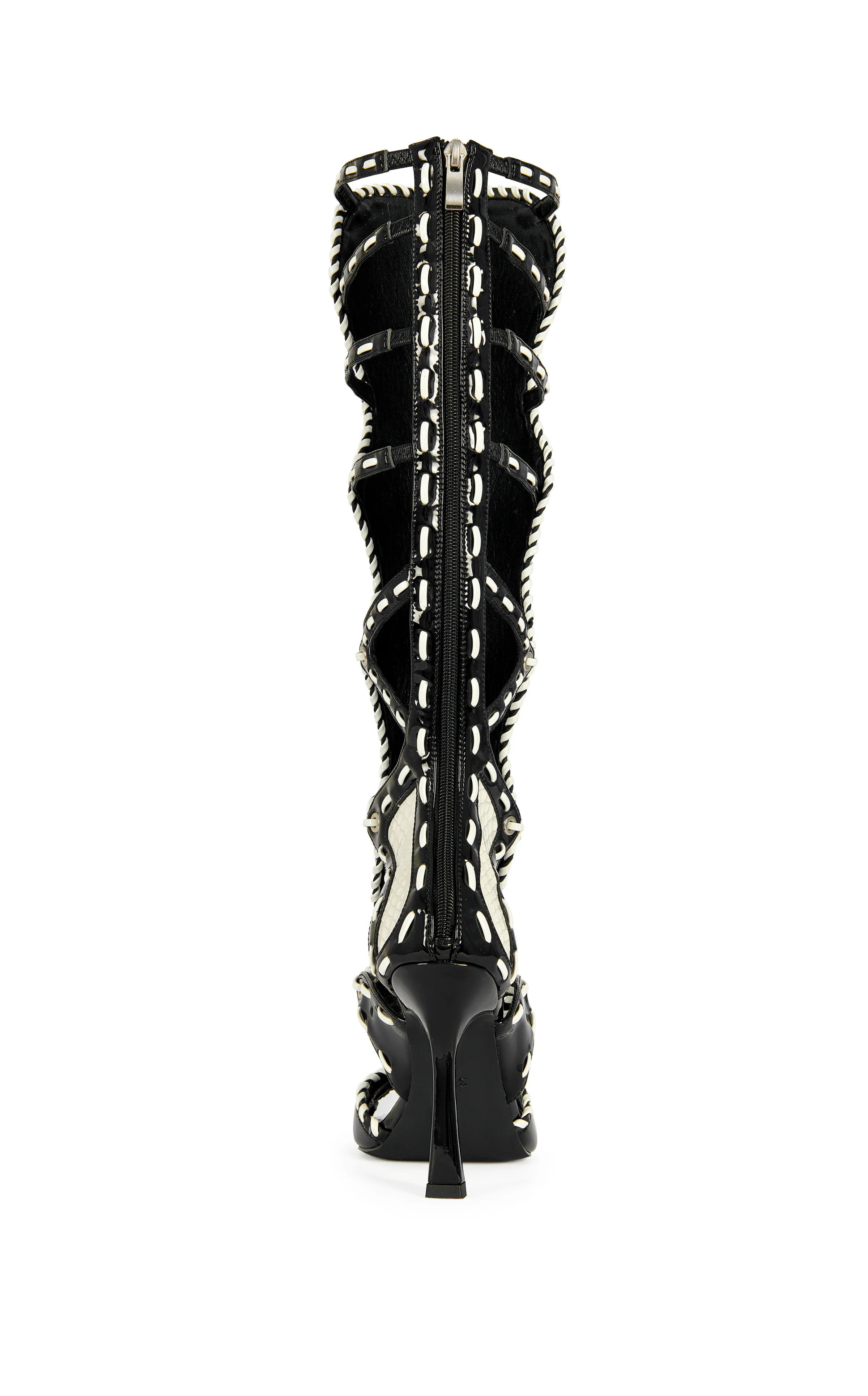 INDRANIHIGH-ZEBRA GLADIATOR STILETTO SANDAL BOOT - Image 3