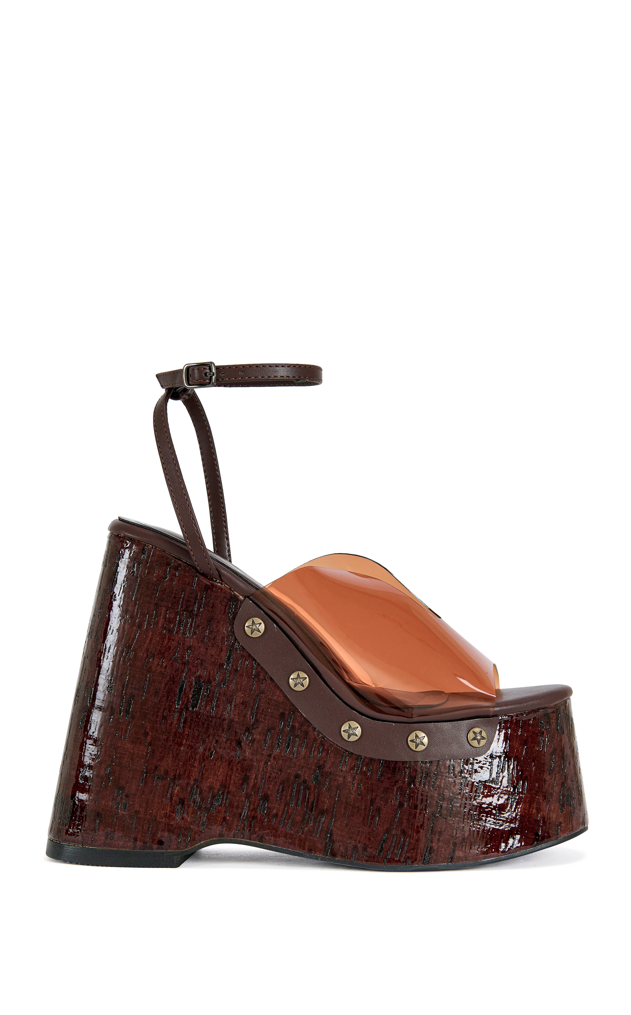 JENZA-CHOCOLATE PLATFORM WEDGE JELLY SANDAL