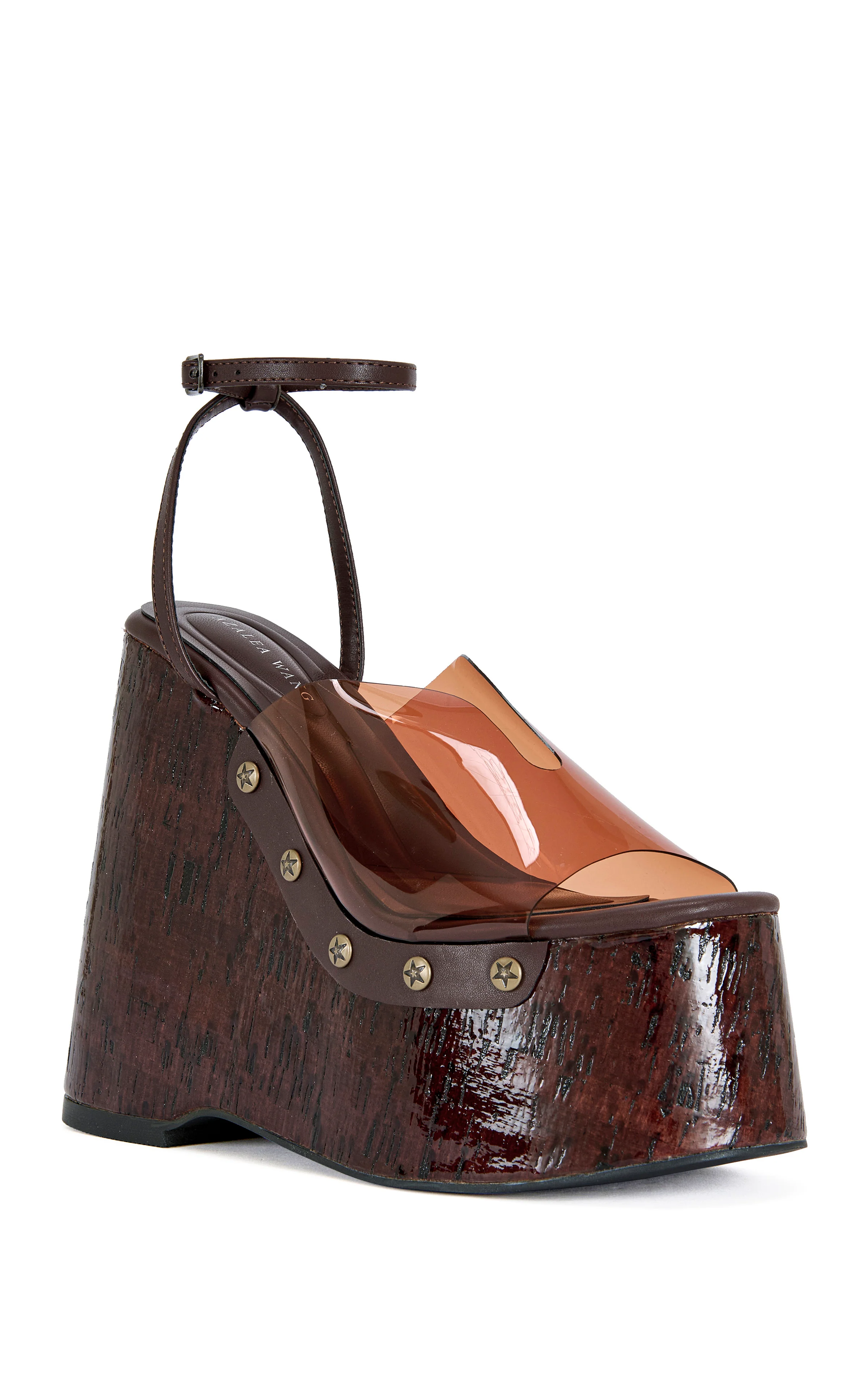 JENZA-CHOCOLATE PLATFORM WEDGE JELLY SANDAL - Image 2