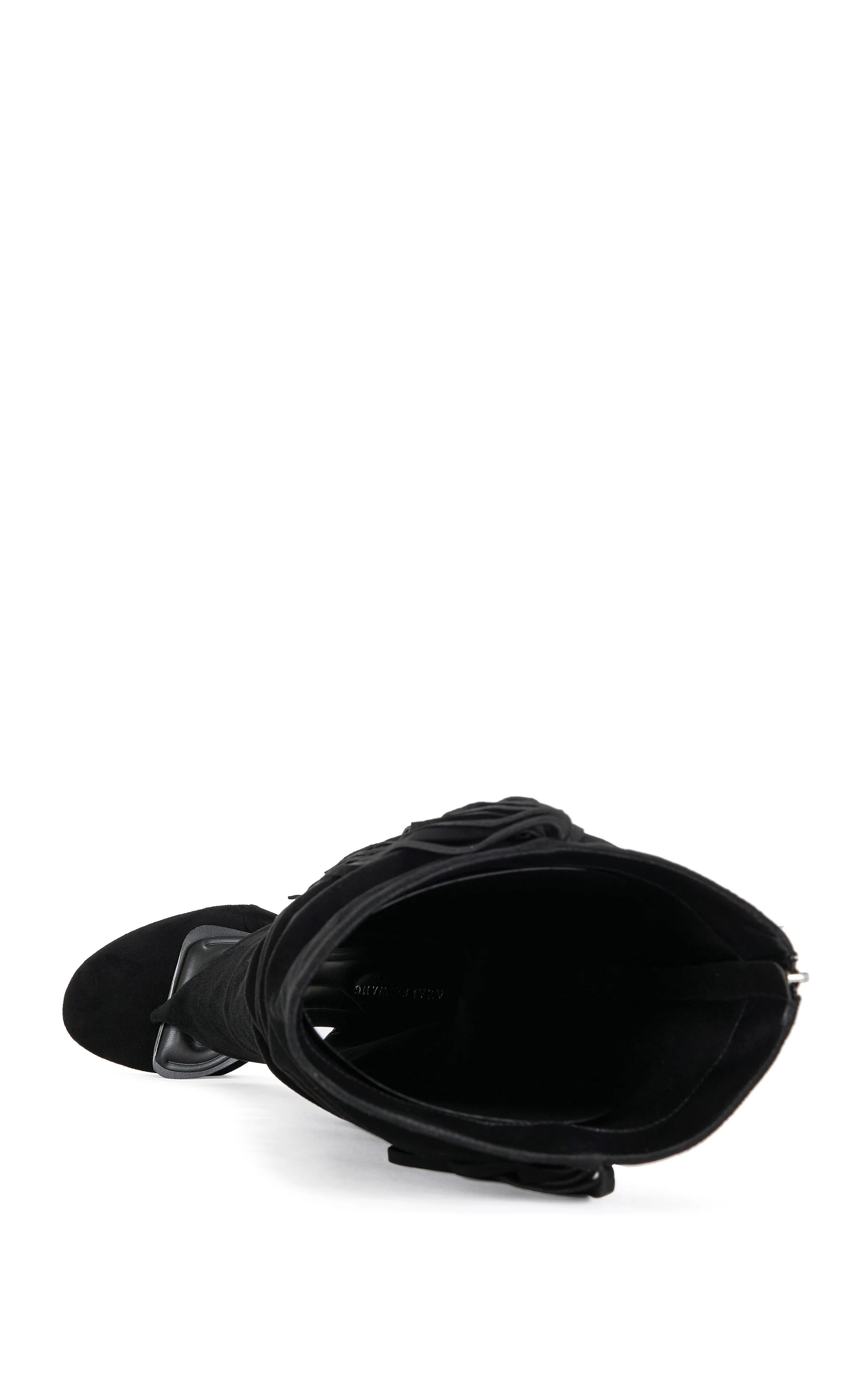 JOHANNA-BLACK FRINGE STILETTO SANDAL BOOT - Image 5