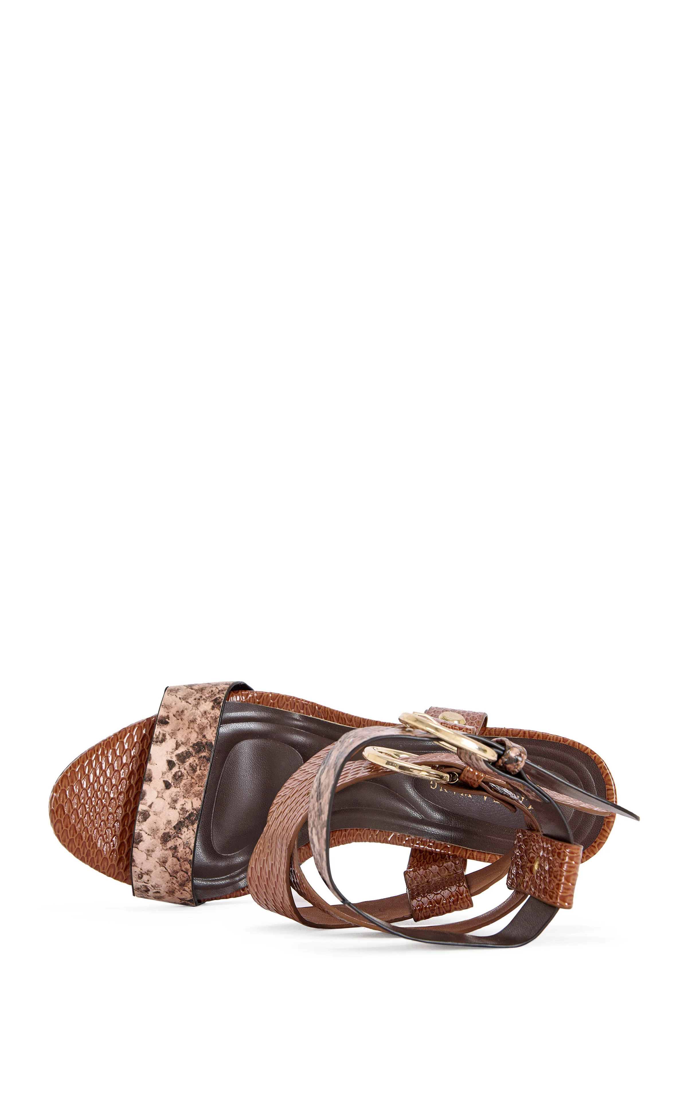 KANDINSKY-COGNAC SNAKE STILETTO SANDAL - Image 4