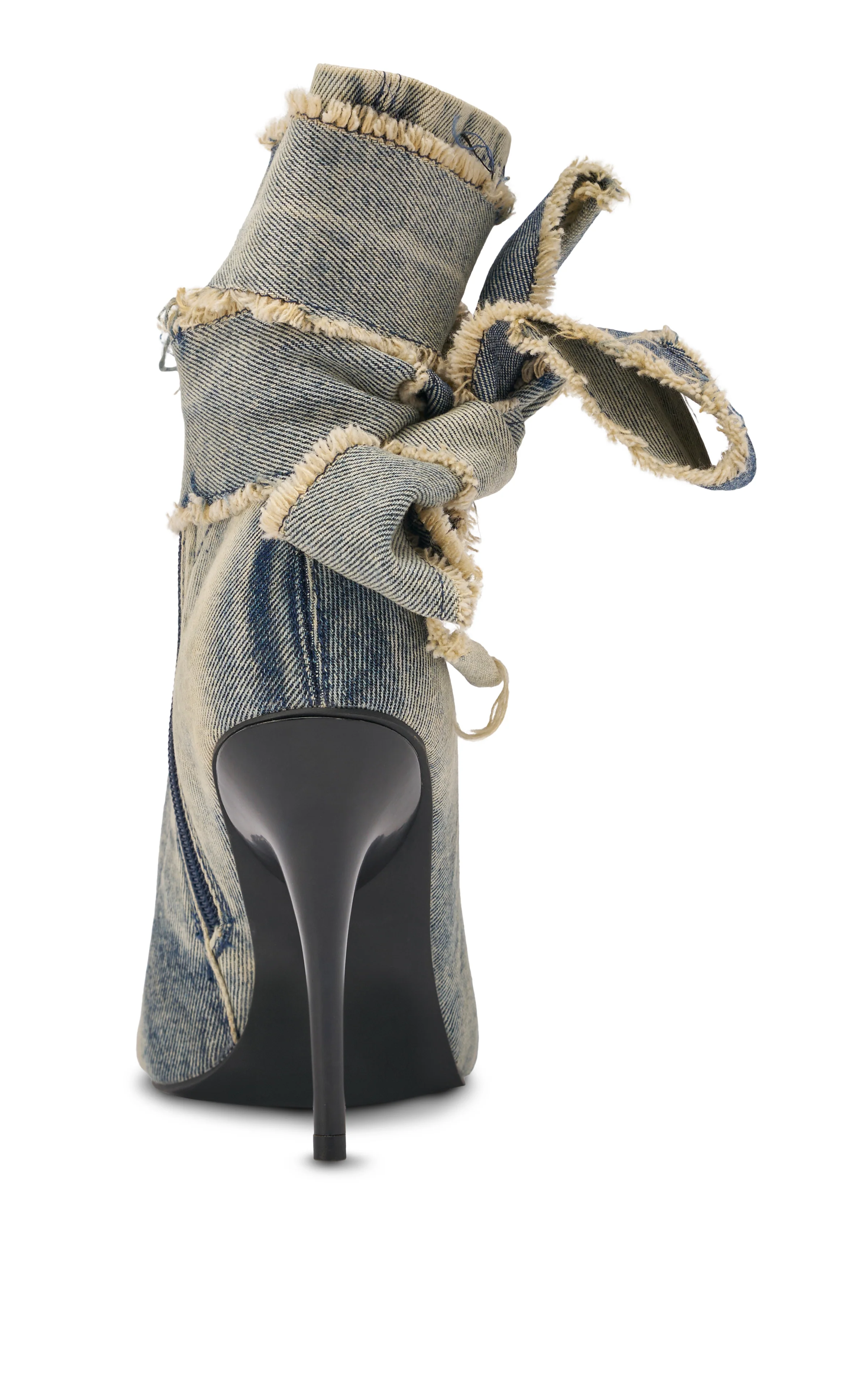 KARTER-DENIM WRAP-AROUND PEEP TOE BOOTIE - Image 3