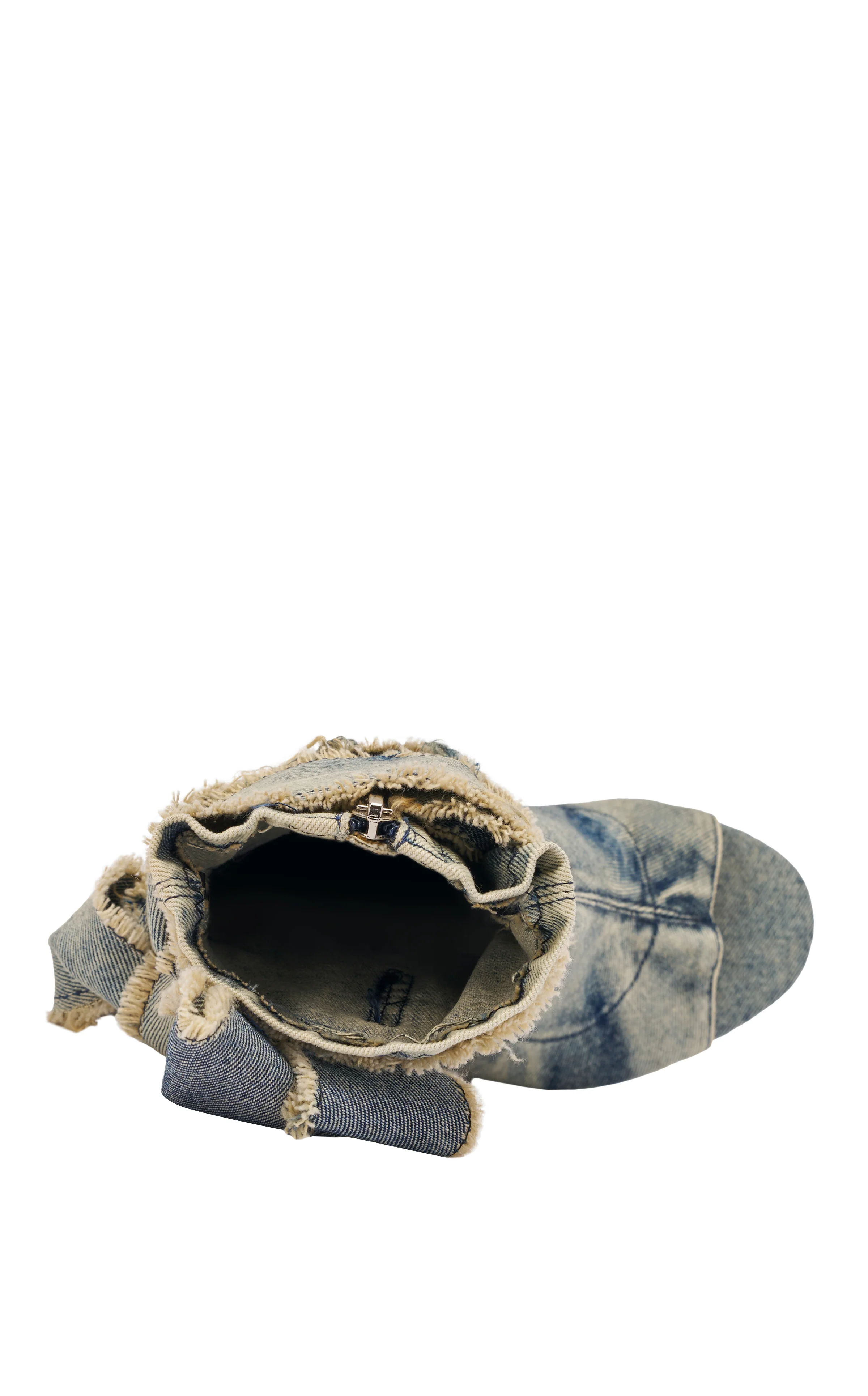 KARTER-DENIM WRAP-AROUND PEEP TOE BOOTIE - Image 4