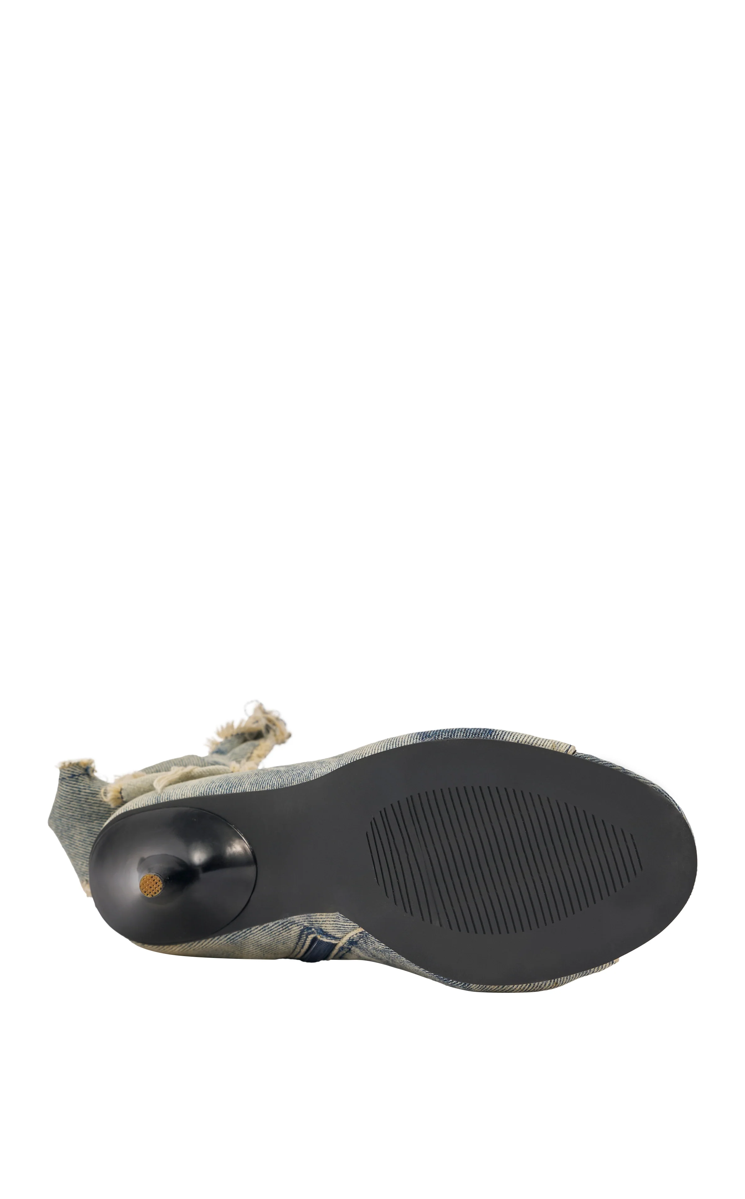 KARTER-DENIM WRAP-AROUND PEEP TOE BOOTIE - Image 5