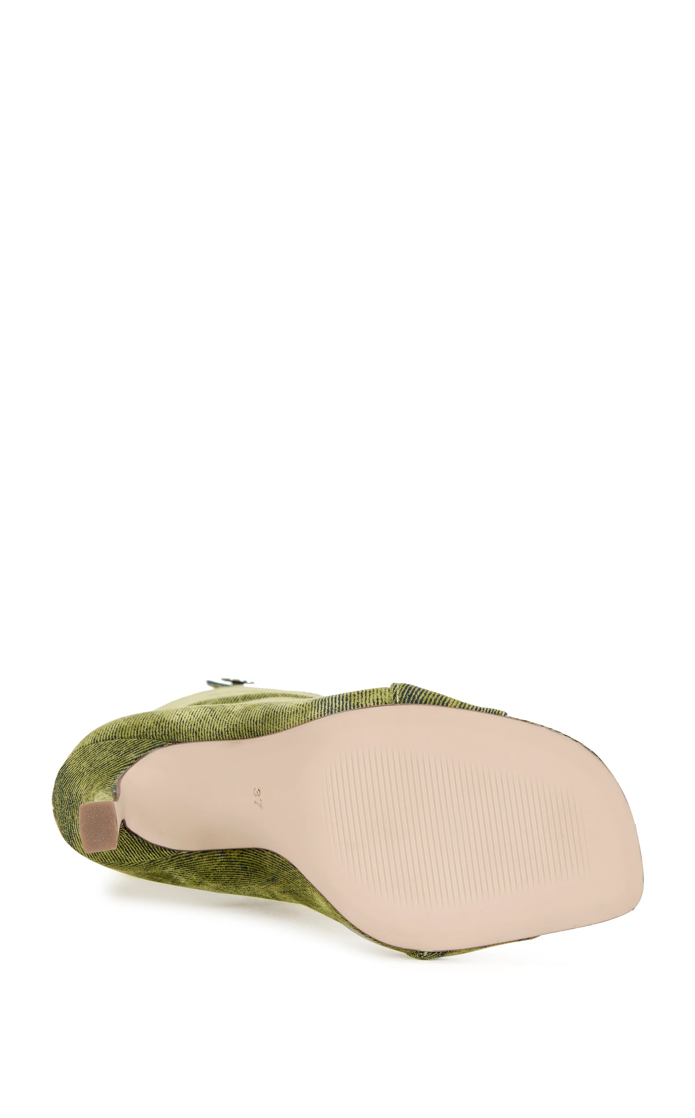 KAZUKI-OLIVE VELVET DENIM STILETTO BOOT - Image 4