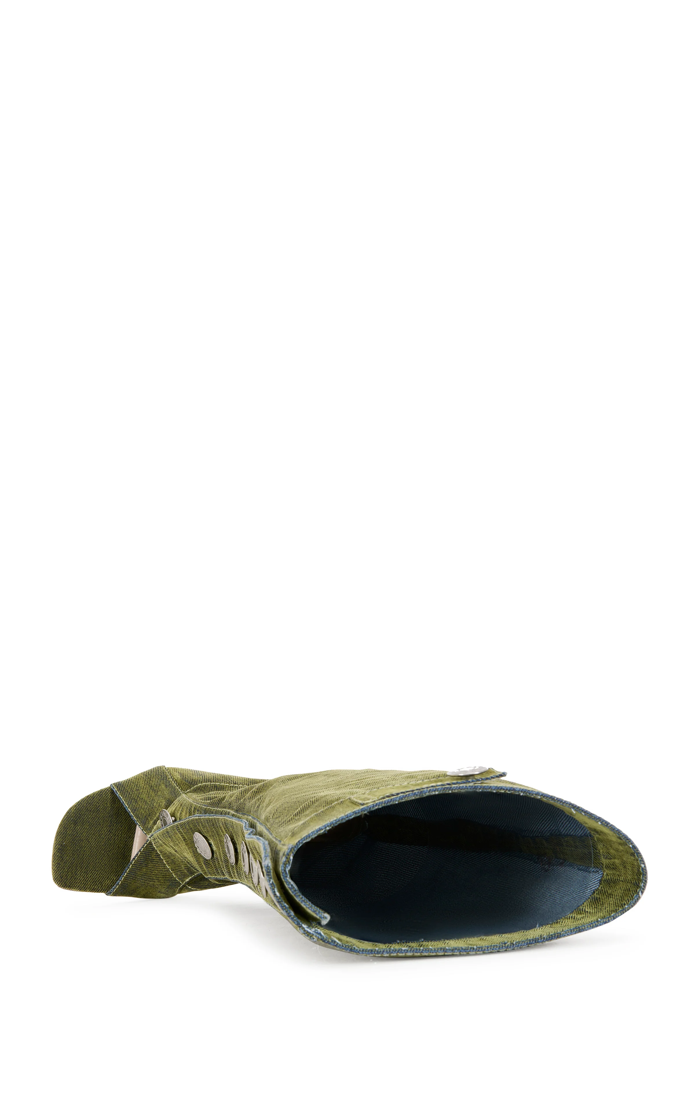 KAZUKI-OLIVE VELVET DENIM STILETTO BOOT - Image 5