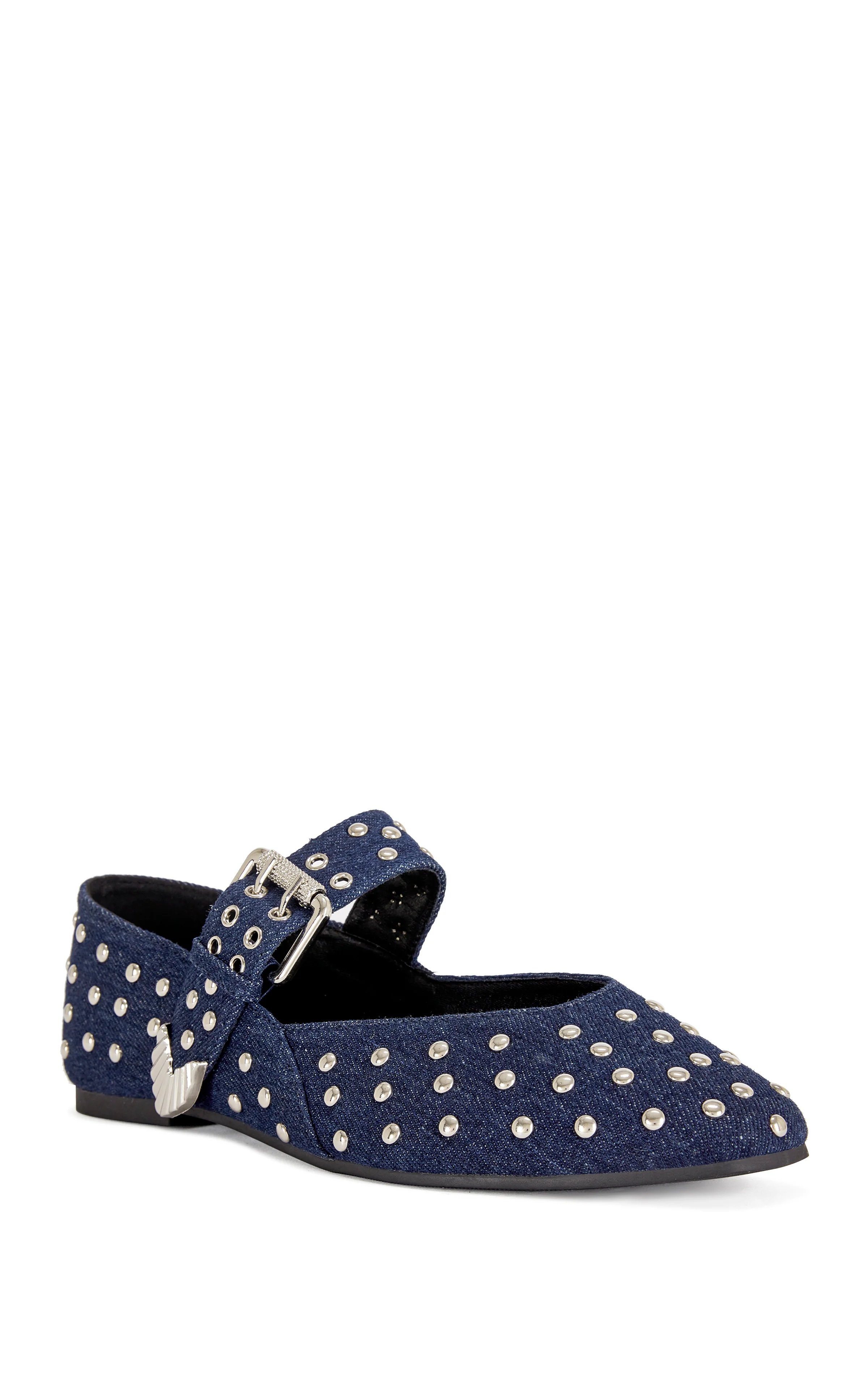 KENNITH-DKDENIM STUDDED BALLET FLAT - Image 2