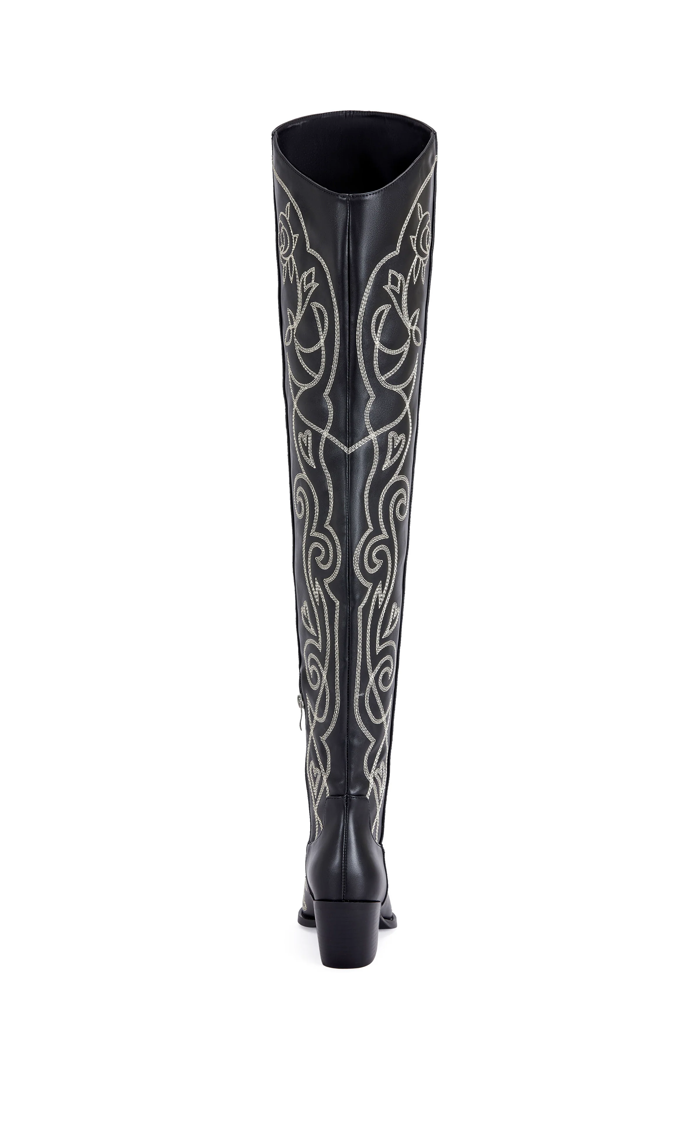 KESS-BLACK OVER THE KNEE WESTERN BOOT - Image 4