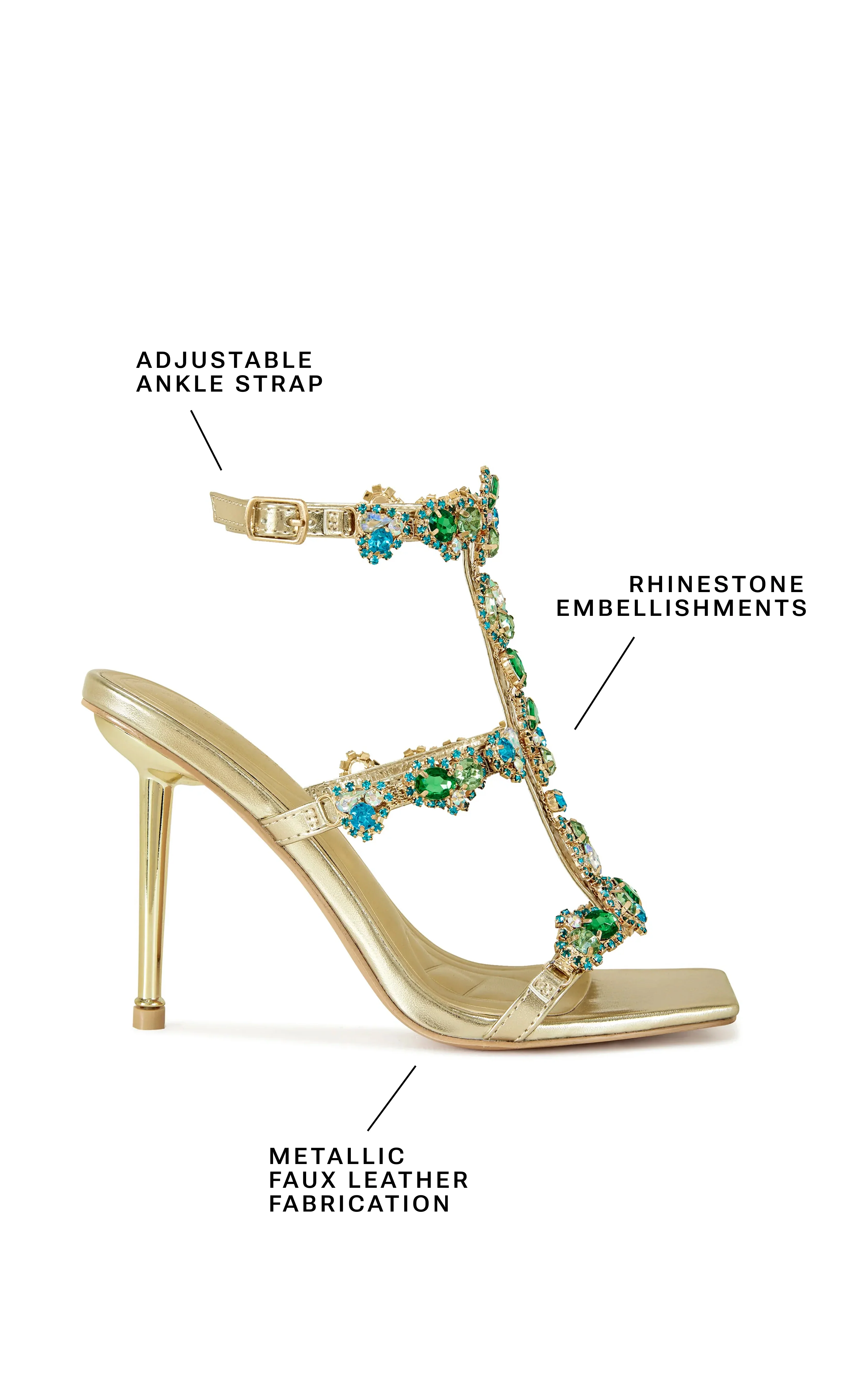 KHAI-GOLD STILETTO SANDAL - Image 6