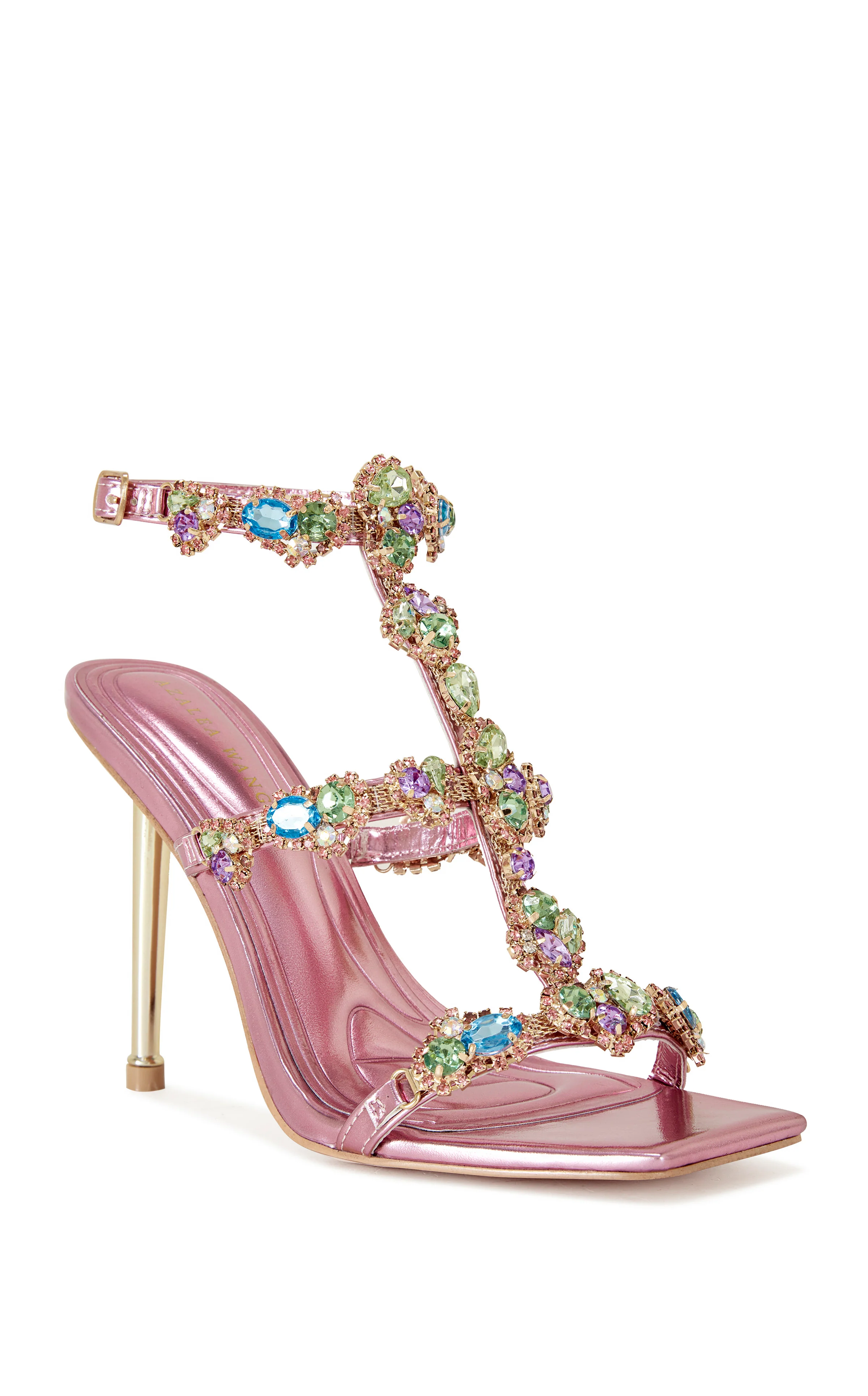 KHAI-PINK EMBELLISHED STILETTO SANDAL - Image 3